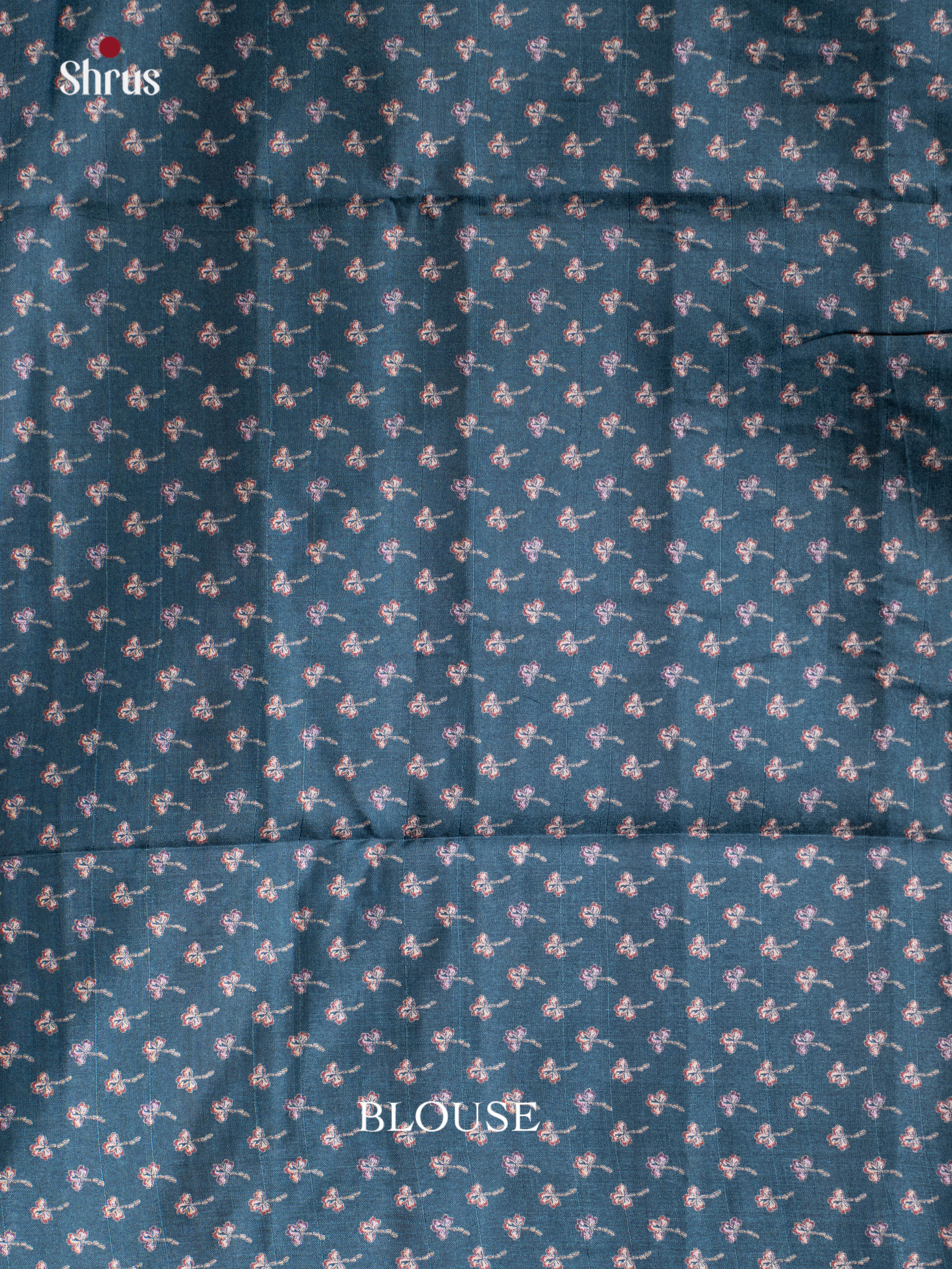 Peacock Blue - Printed Tussar Saree - Shop on Shrus.com