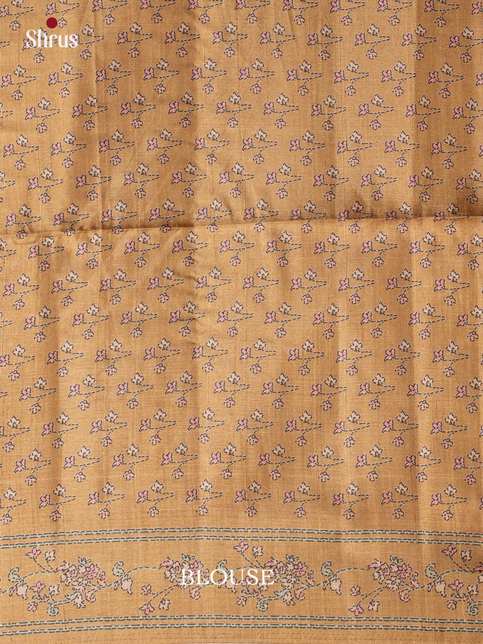 Beige - Printed Tussar Saree - Shop on Shrus.com