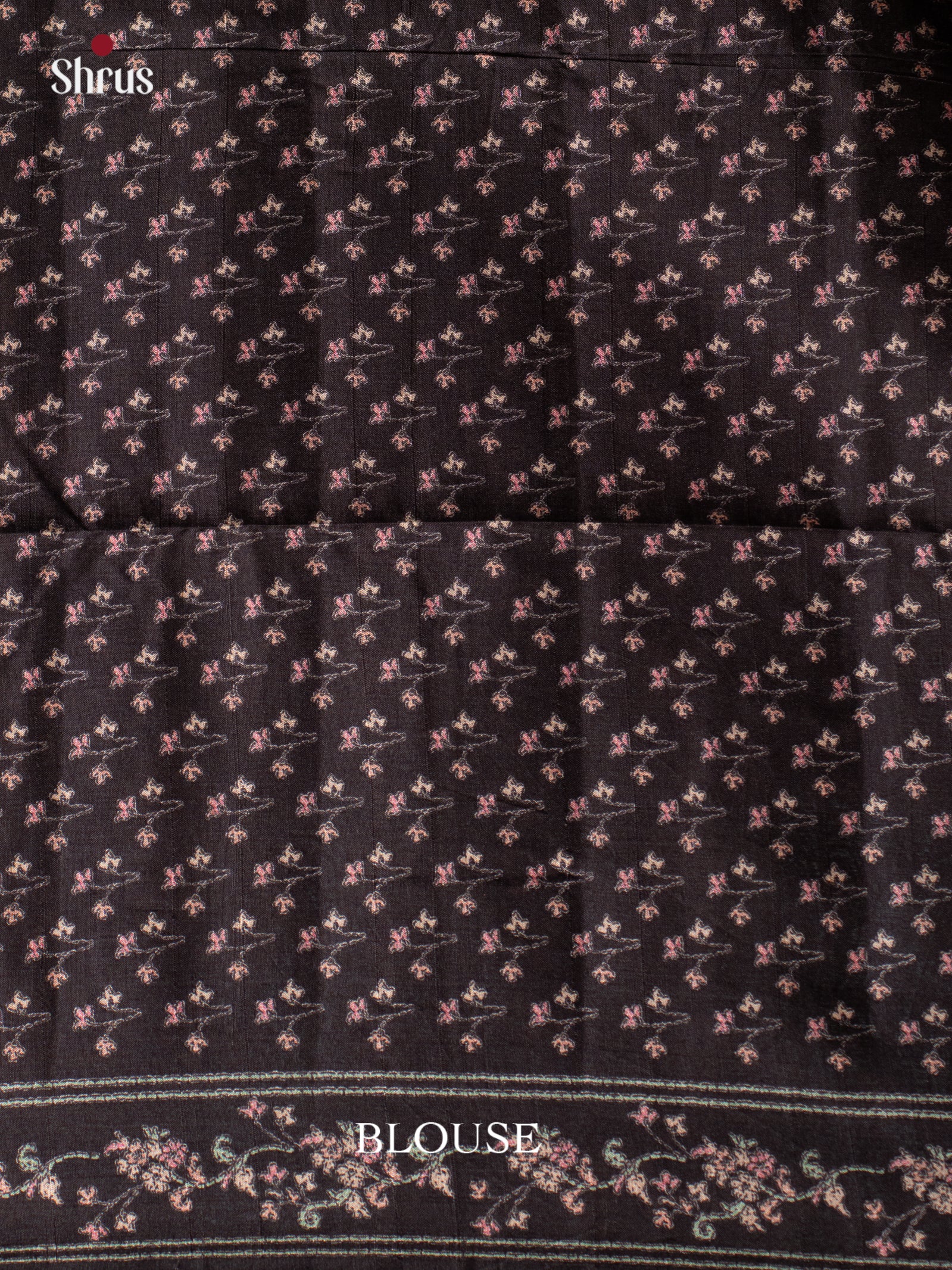 Black - Printed Tussar Saree - Shop on Shrus.com