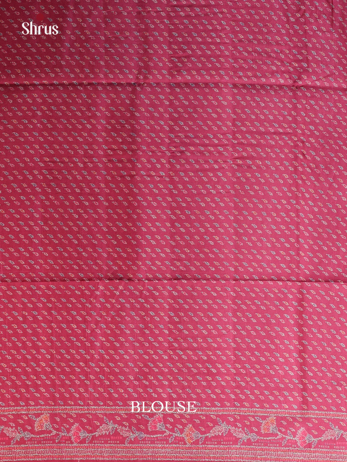 Maroon- Printed Tussar Saree