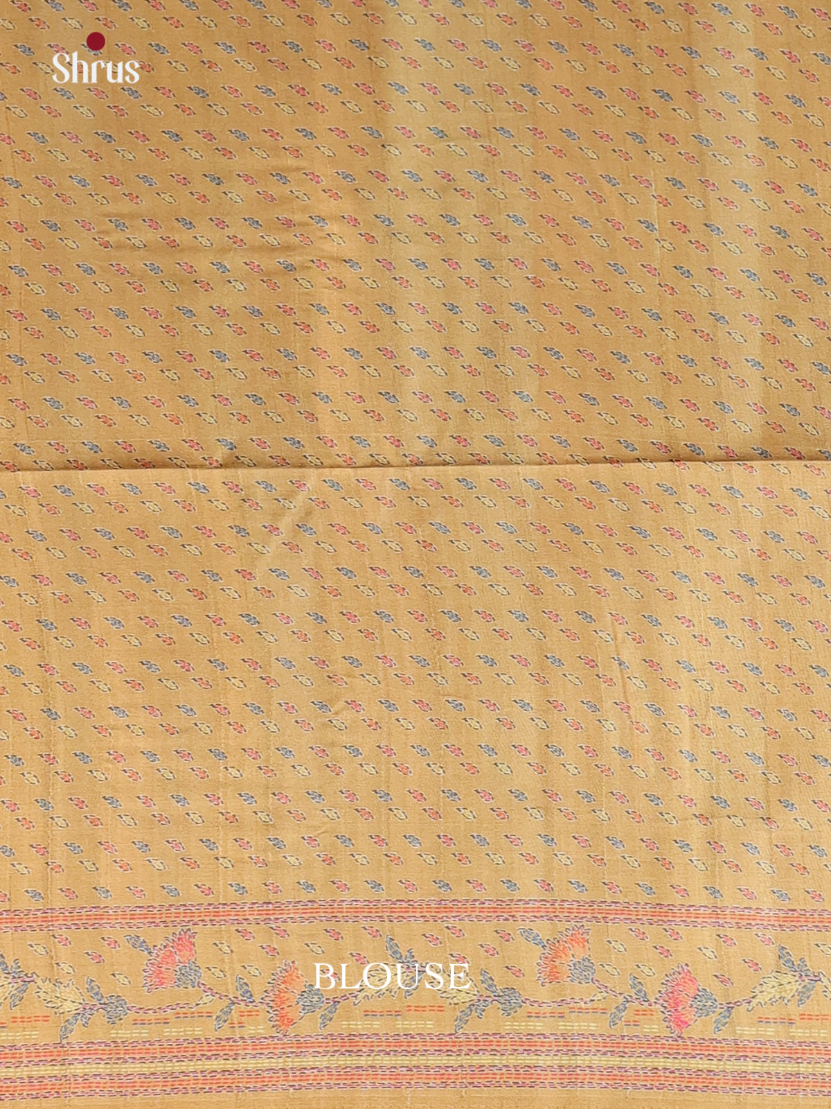Beige - Printed Tussar Saree - Shop on Shrus.com