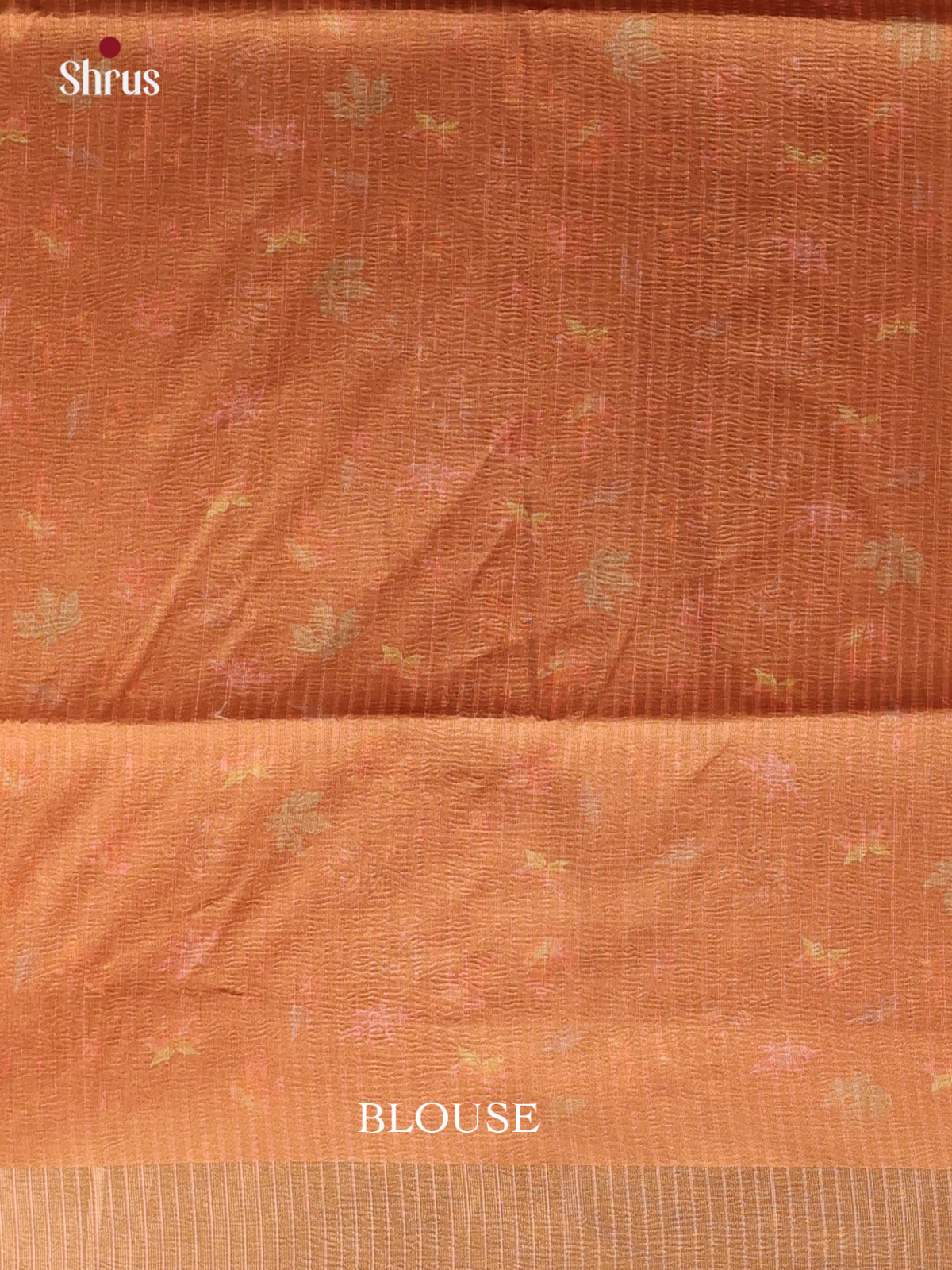 Orange - Bamboo silk Saree