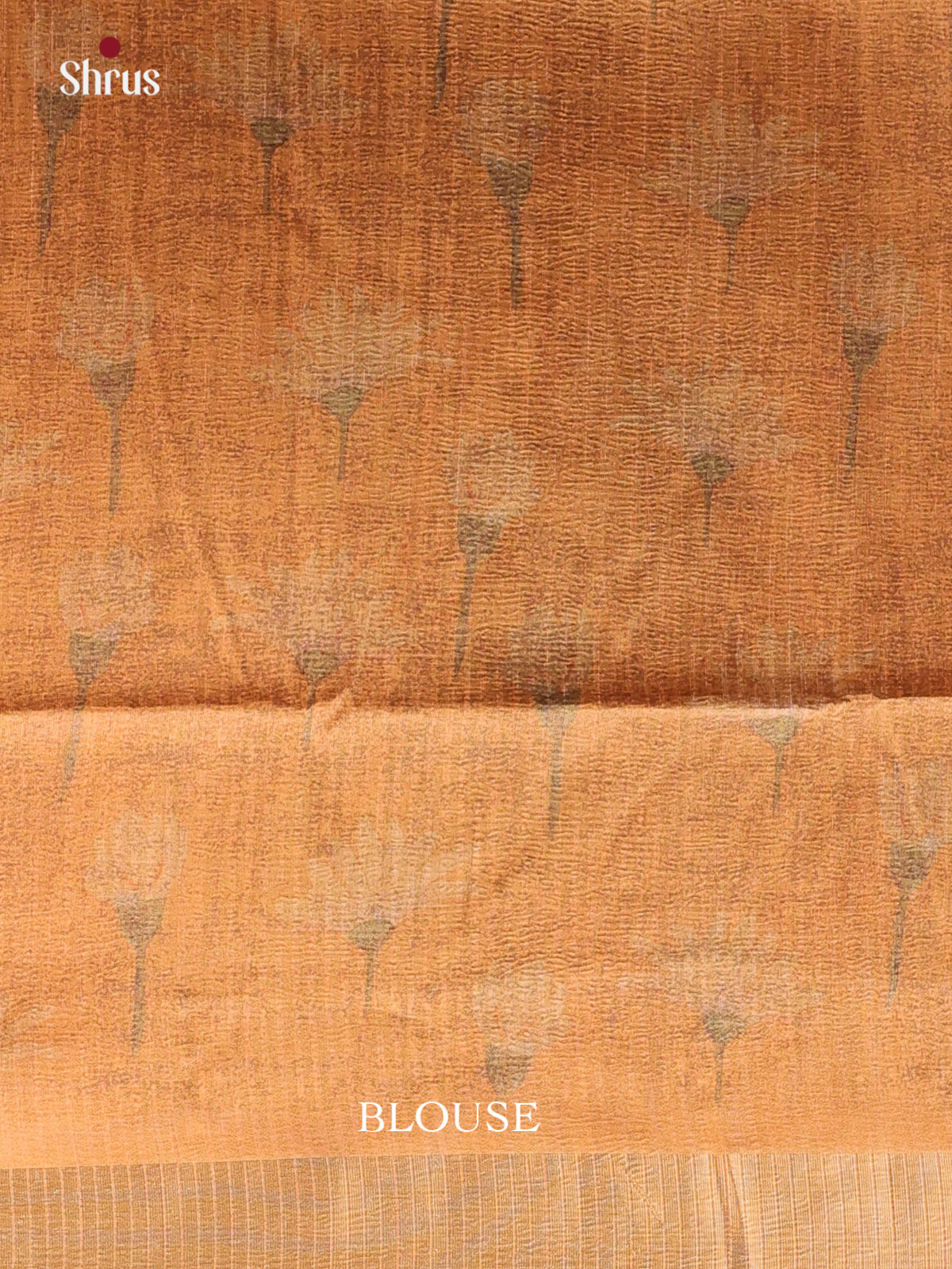 Orange - Bamboo silk Saree