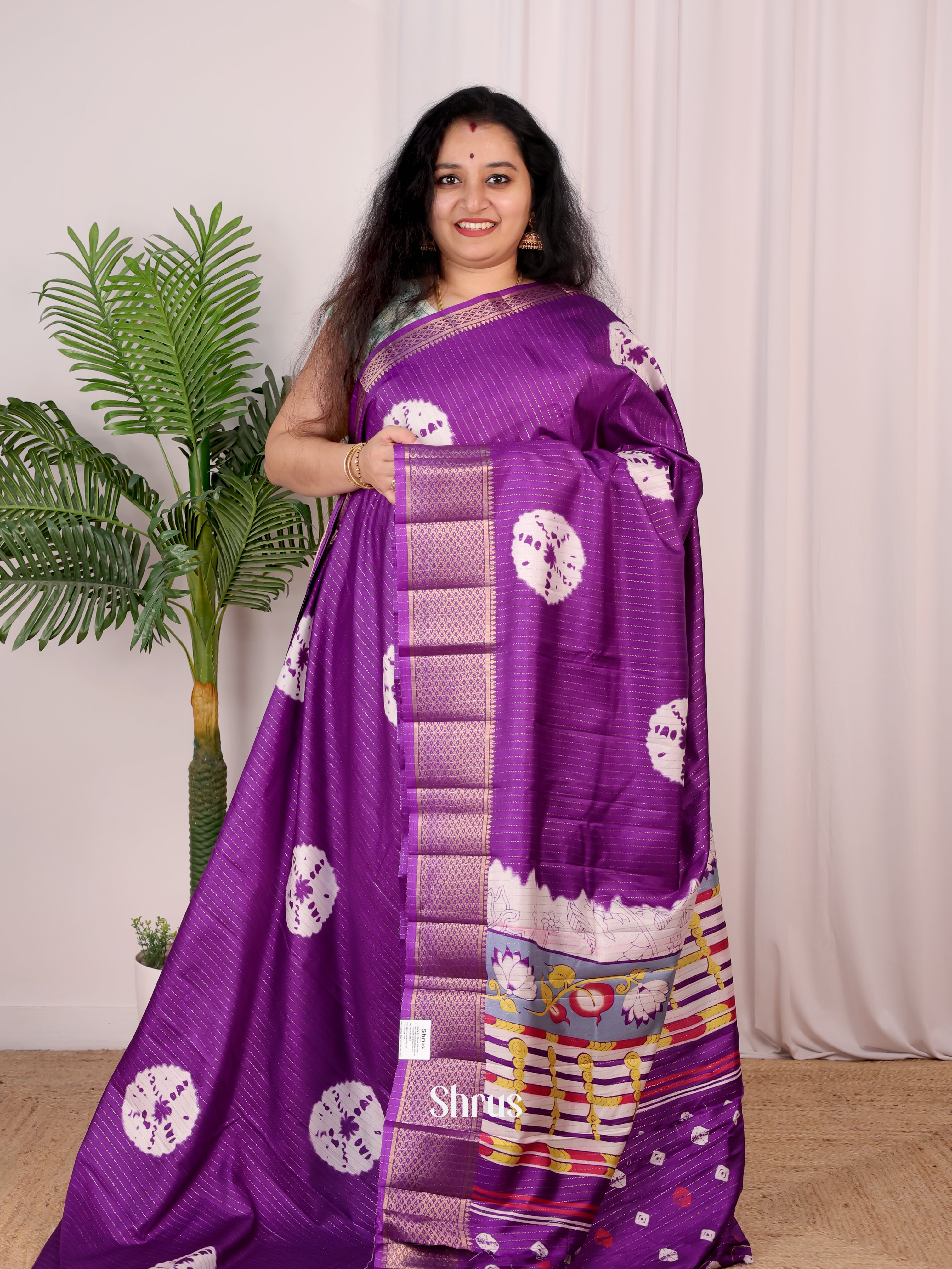 Purple- Semi Tussar Saree