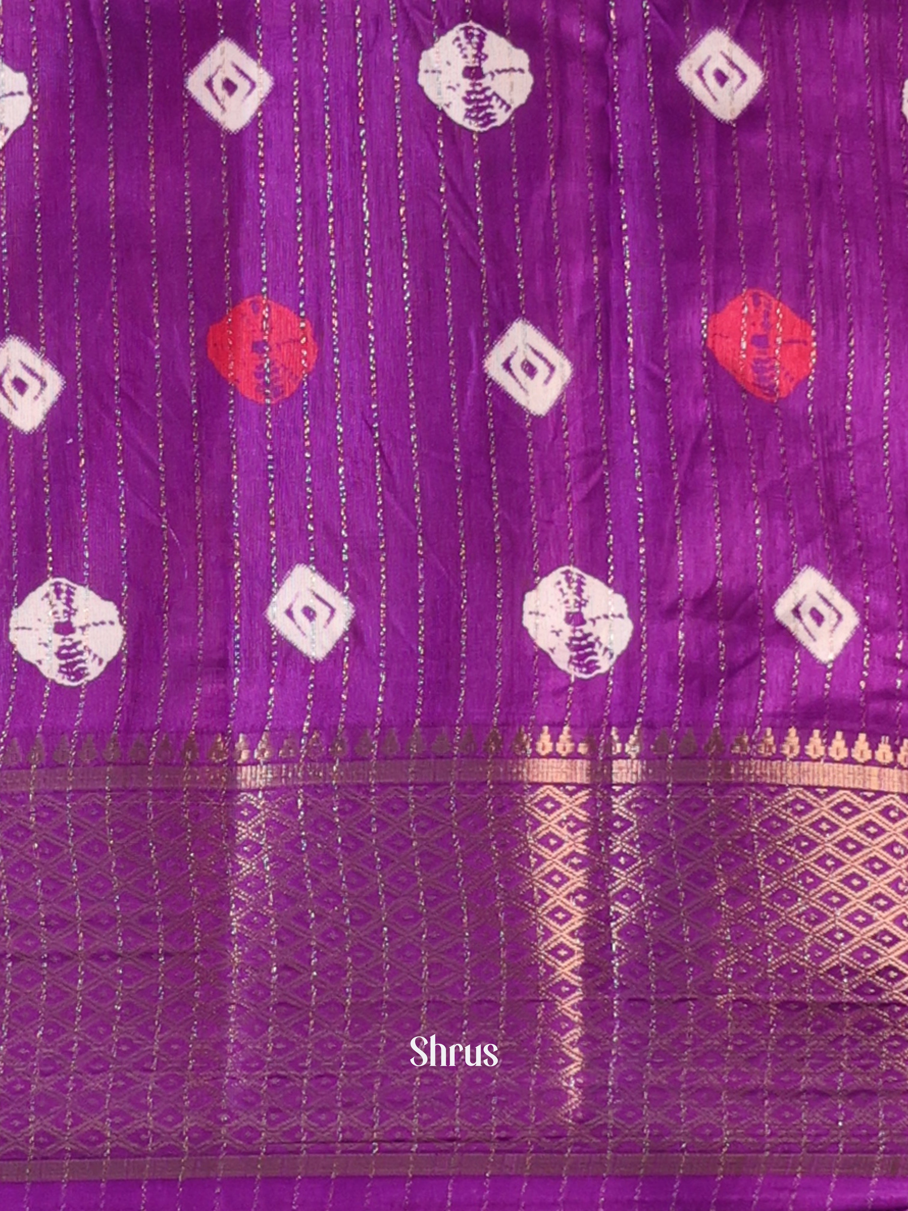 Purple- Semi Tussar Saree