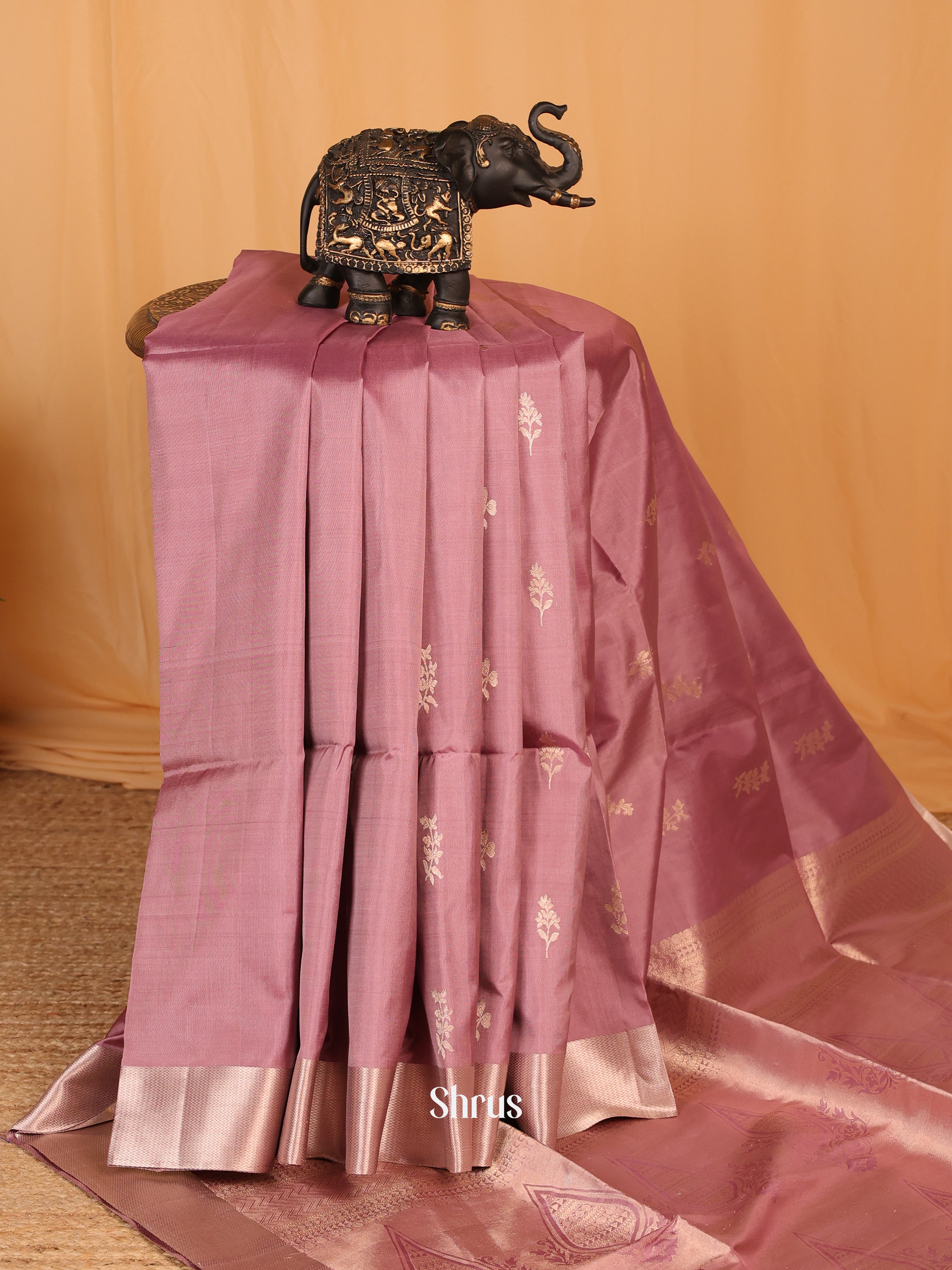 Mauve(single Tone) - Soft Silk Saree