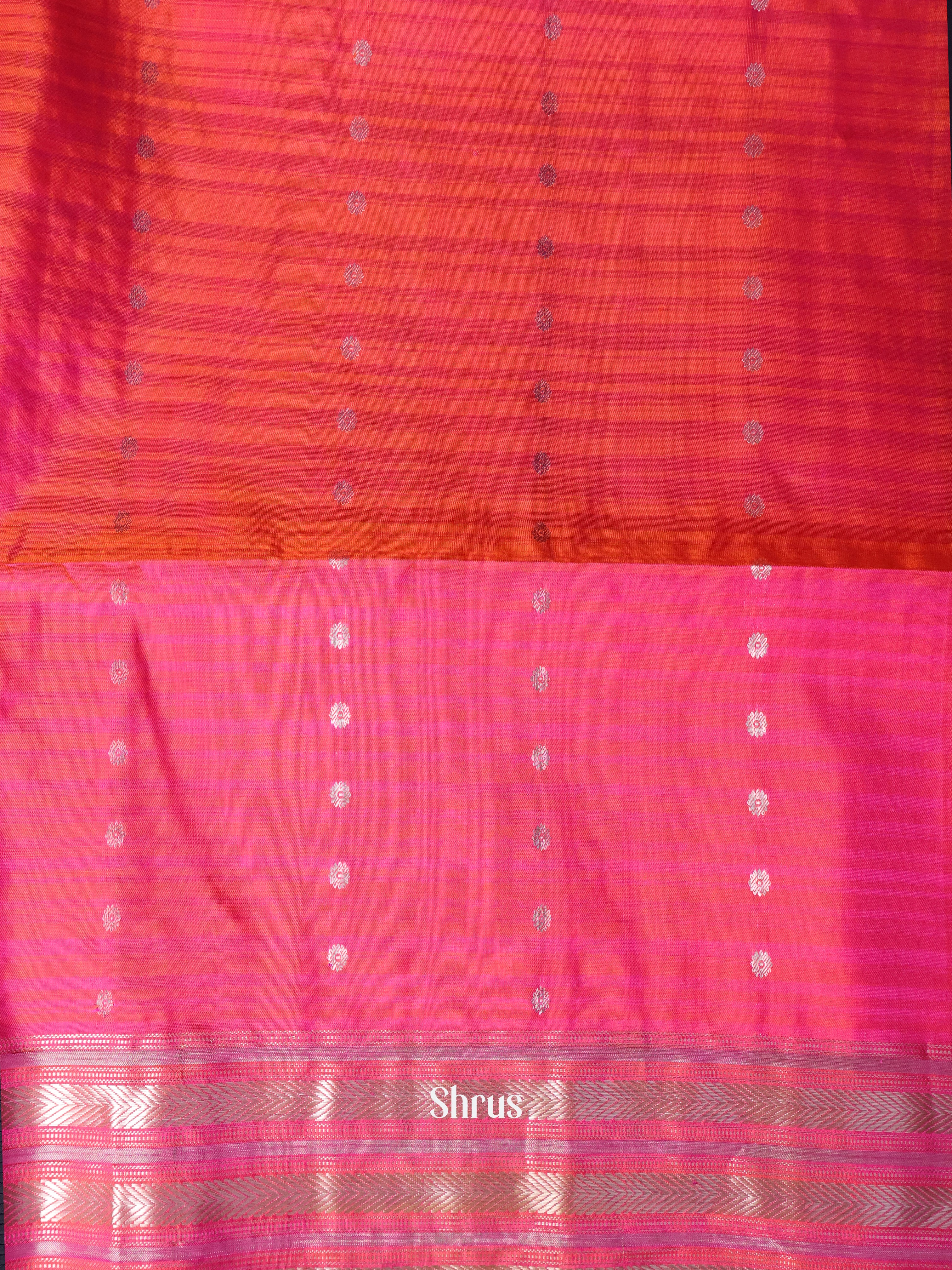 Orangish Pink(Single Tone) - Soft Silk Saree