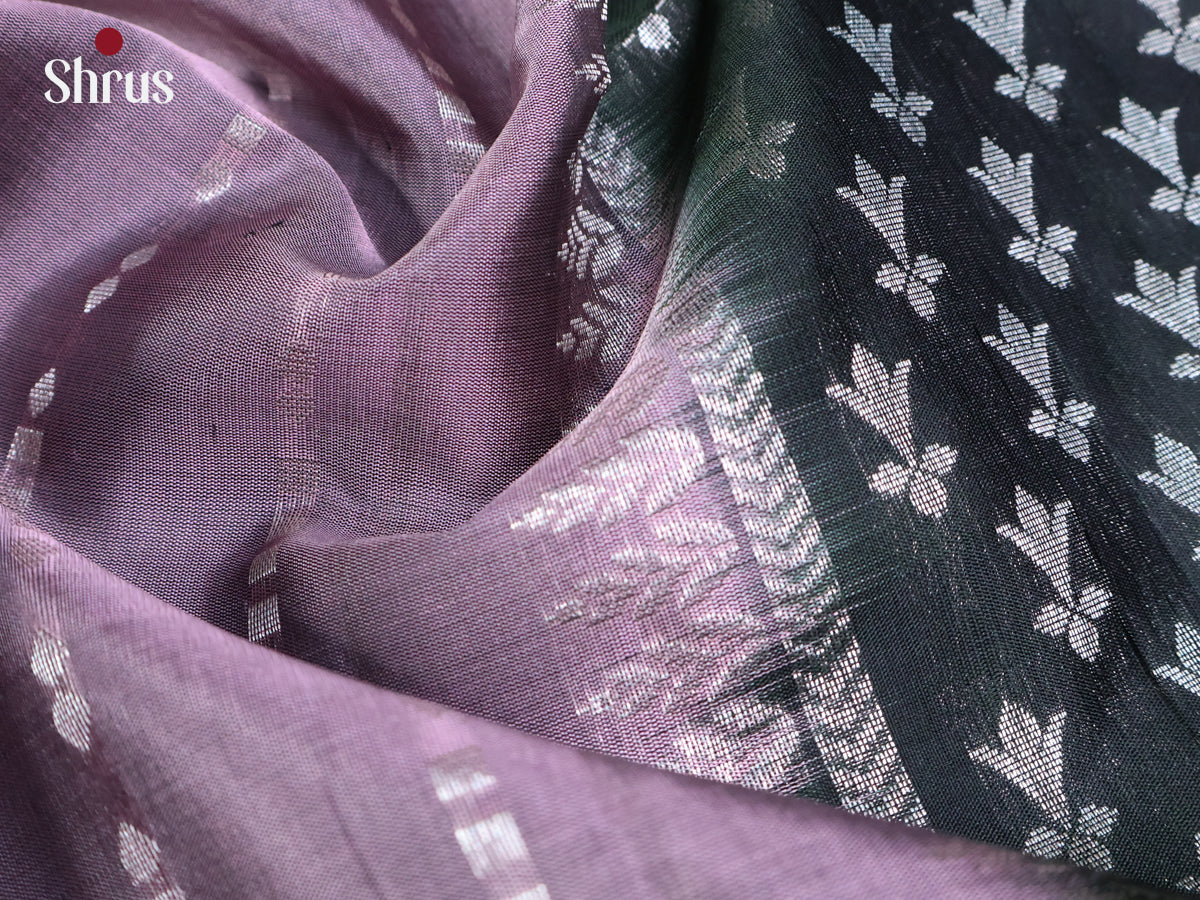 Lavender & Green - Soft Silk Saree