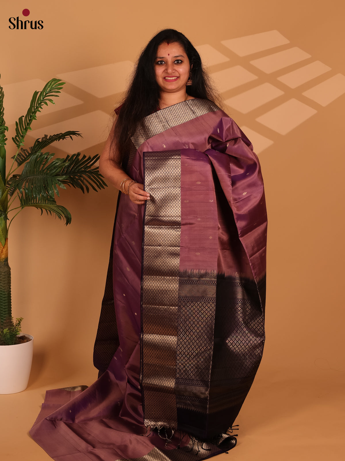 Purple & Violet - Soft Silk Saree