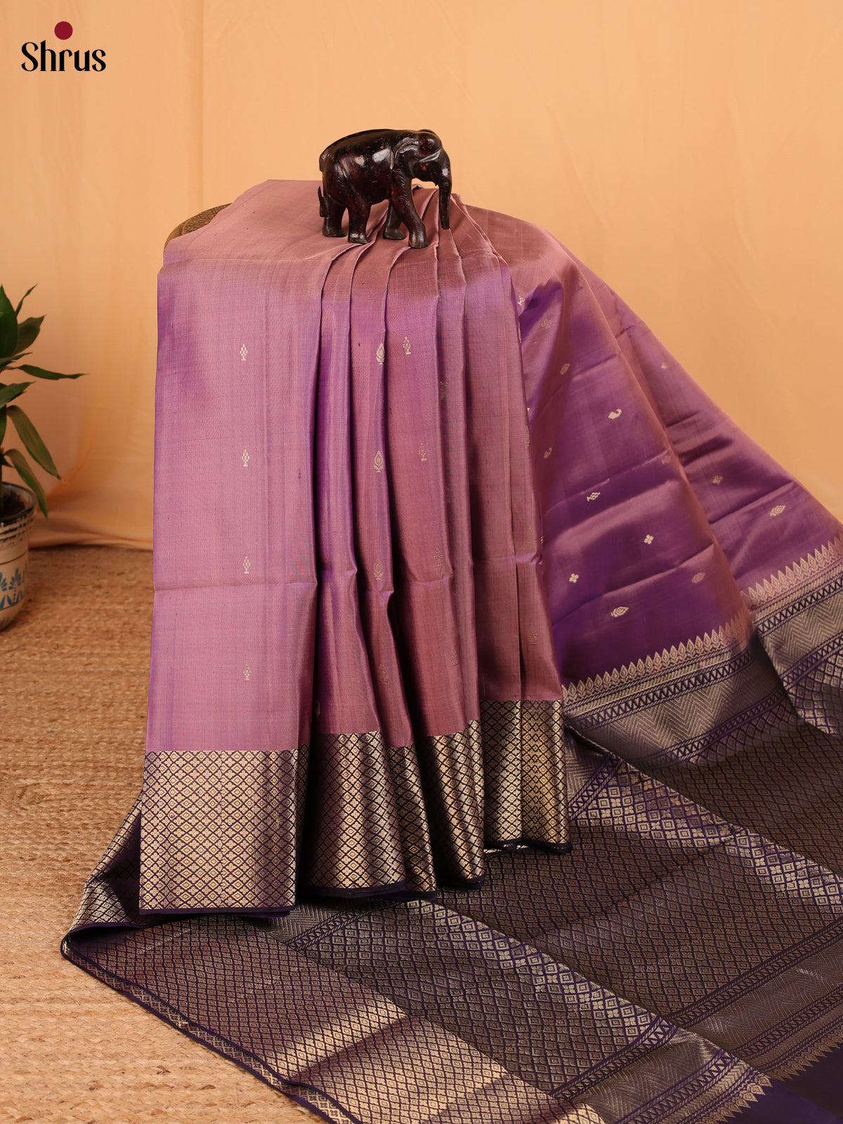 Purple & Violet - Soft Silk Saree