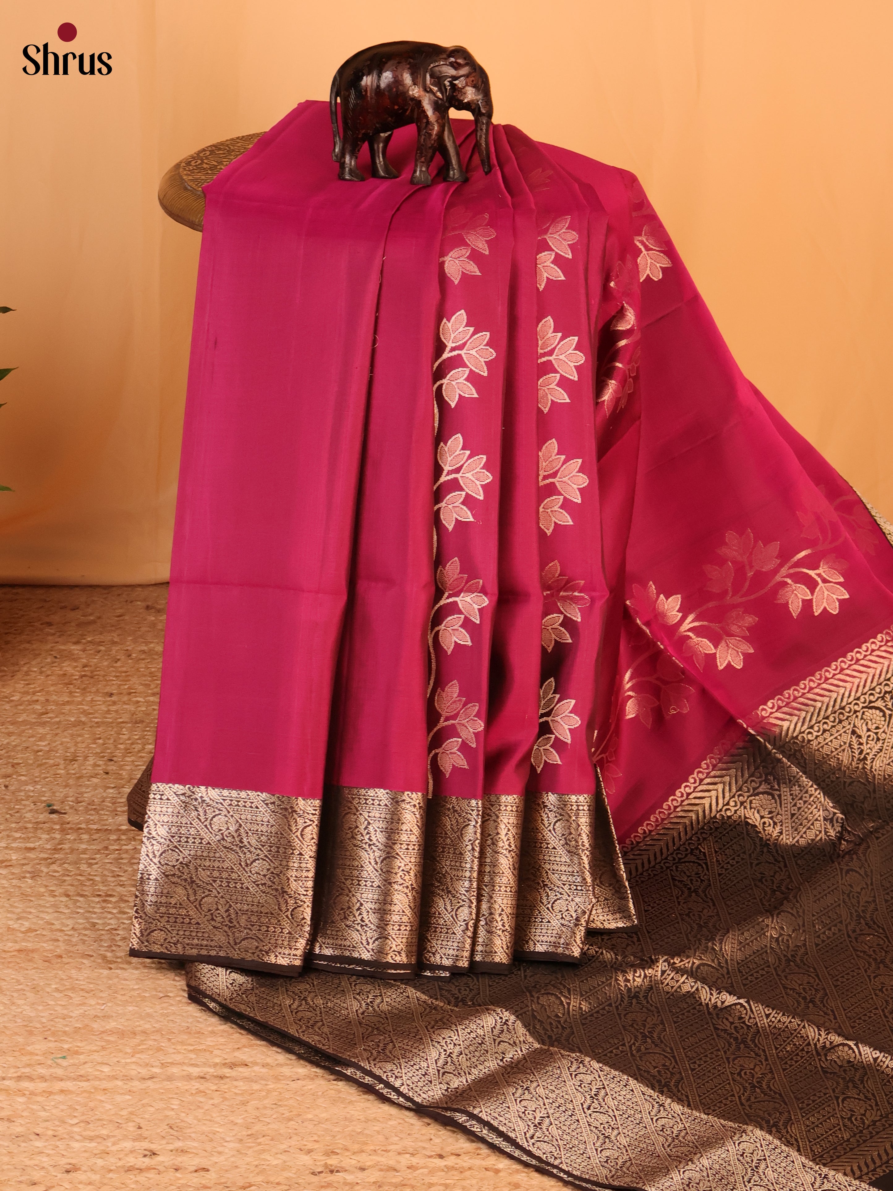 Maroon & Brown- Soft Silk Saree