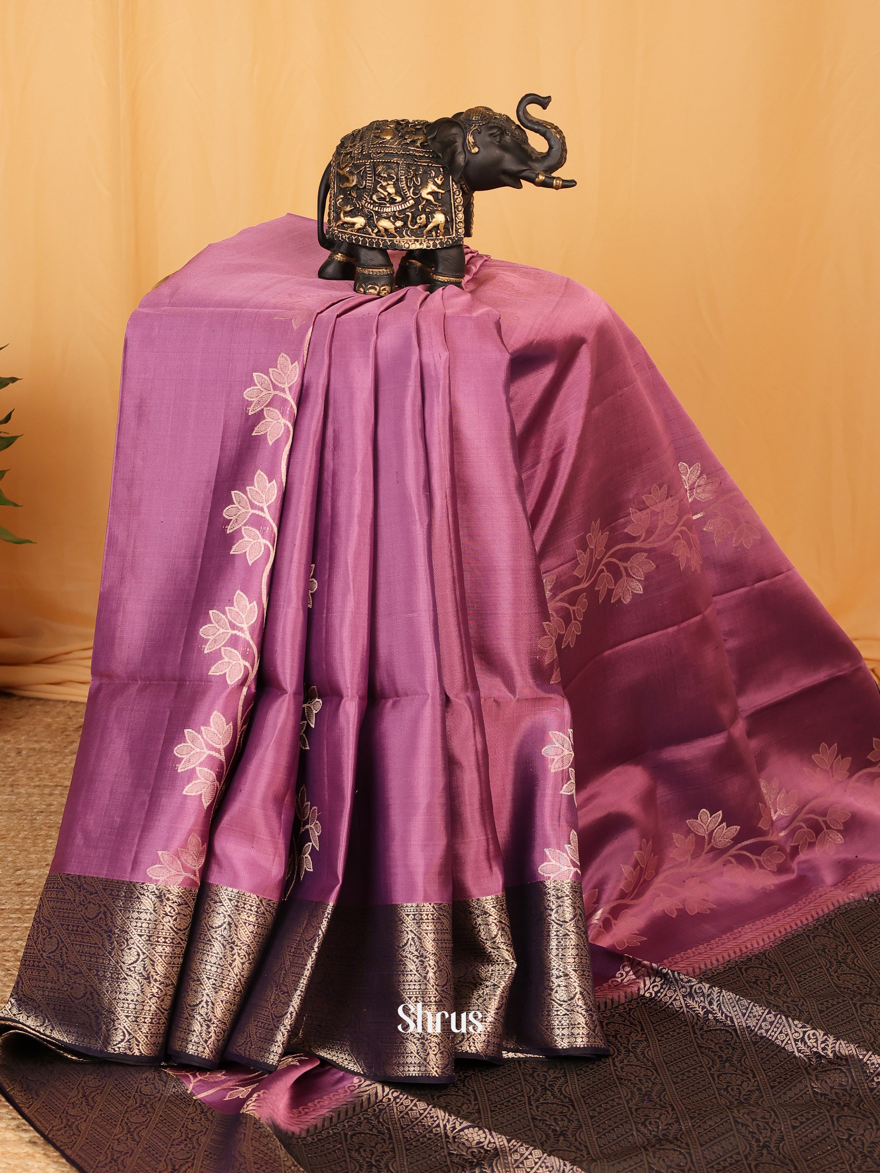 Purple & Violet - Soft Silk Saree