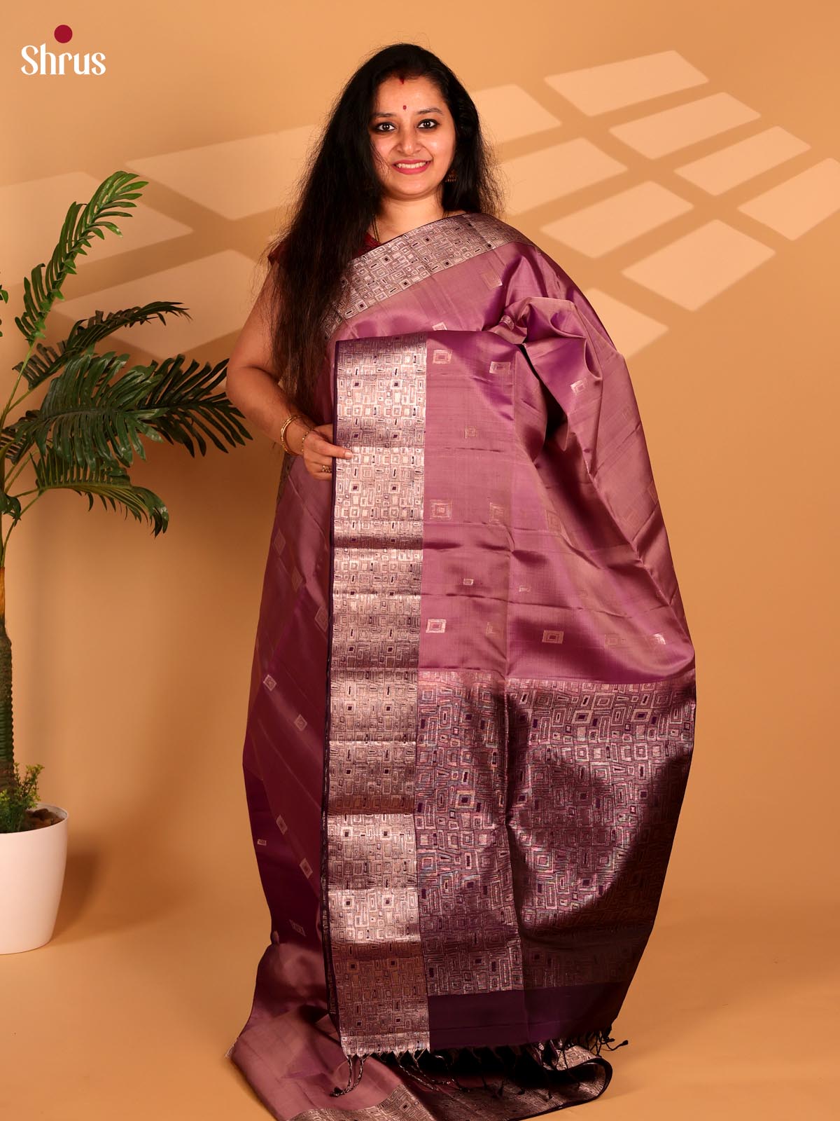 Onion Pink & Violet - Soft Silk Saree