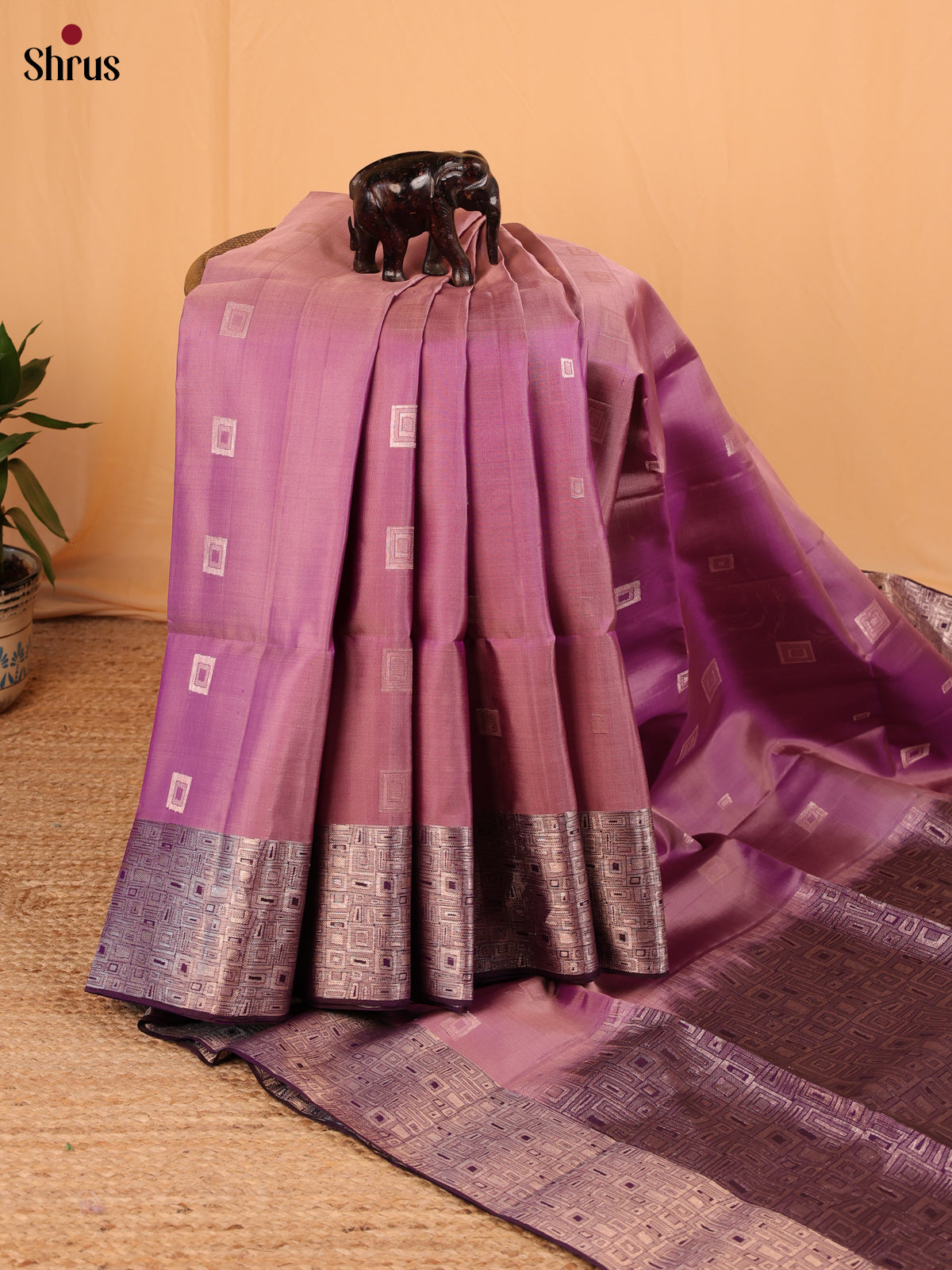 Onion Pink & Violet - Soft Silk Saree