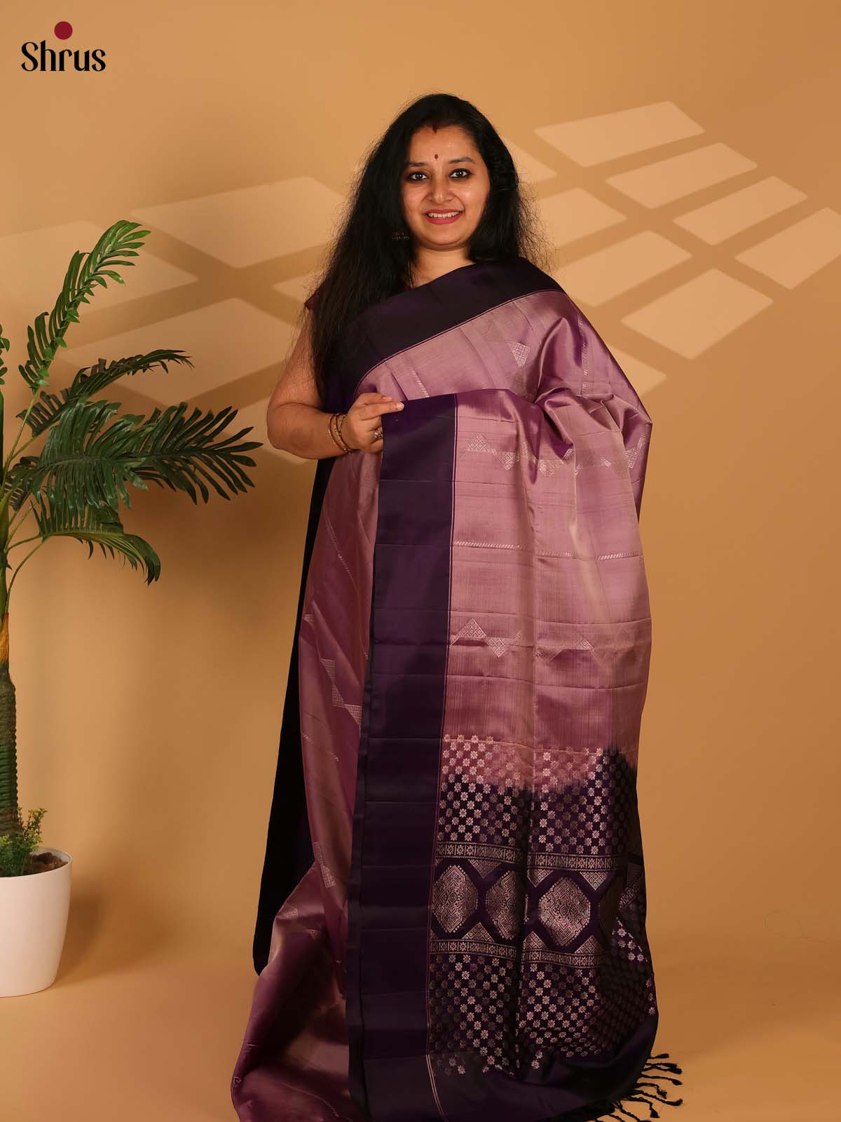 Purple & Violet - Soft Silk Saree