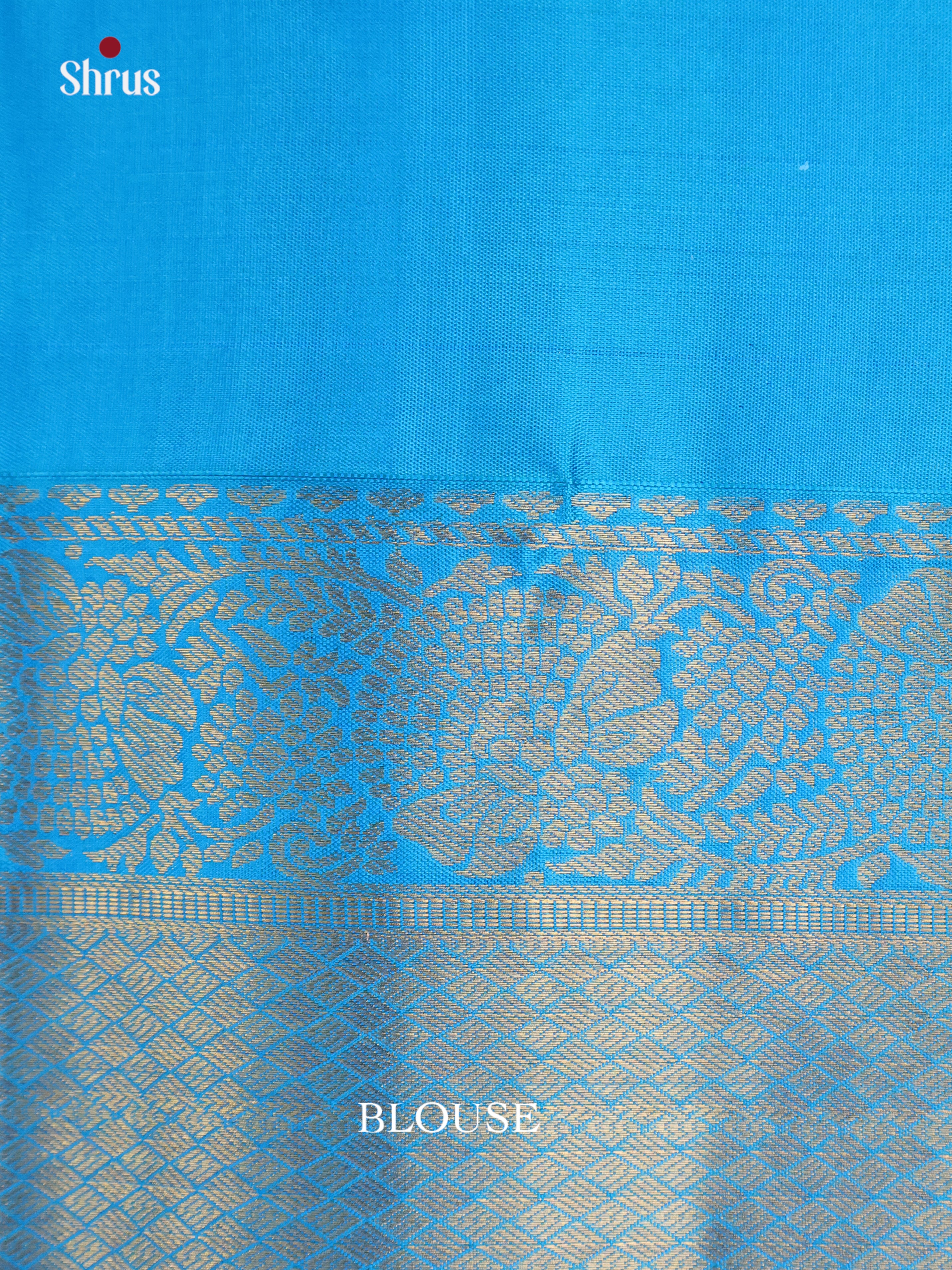 Blue & Teal - Soft Silk Saree