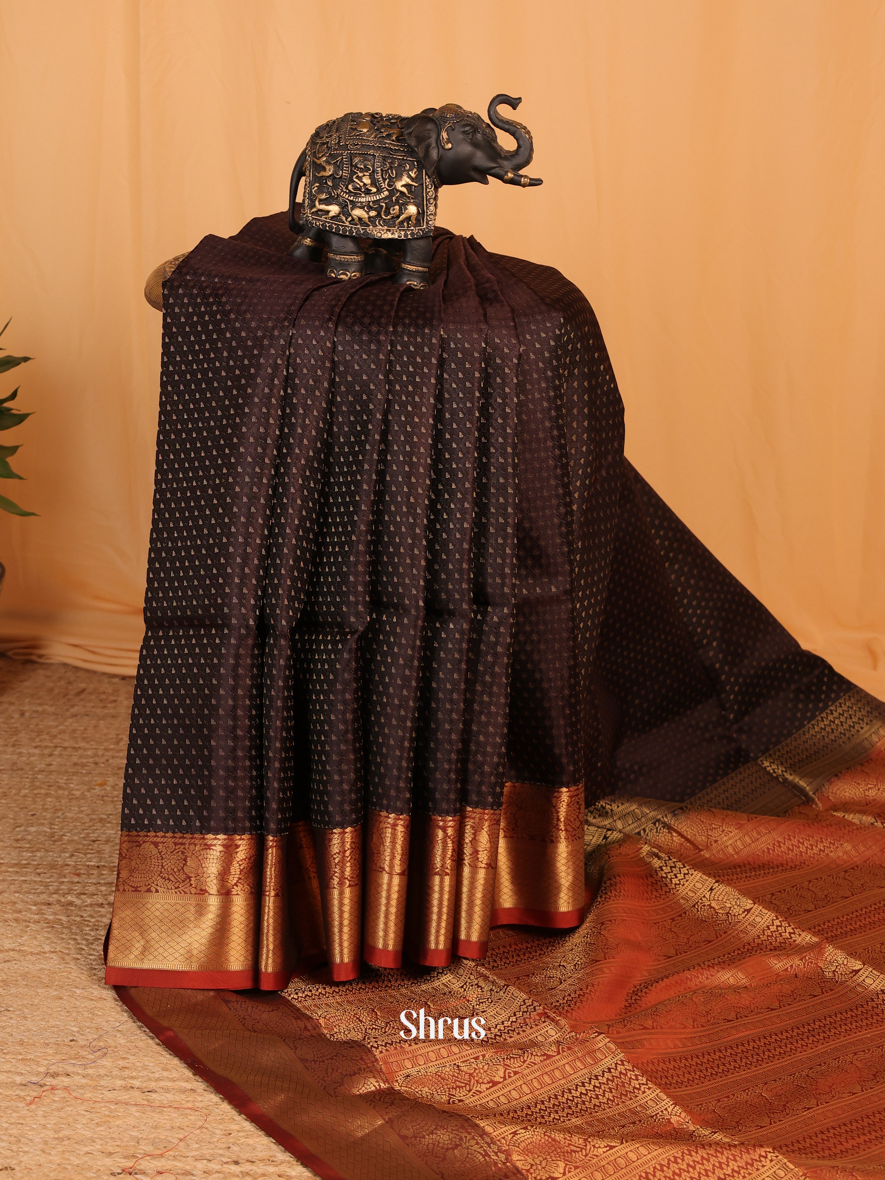 Brown & Rust - Soft Silk Saree