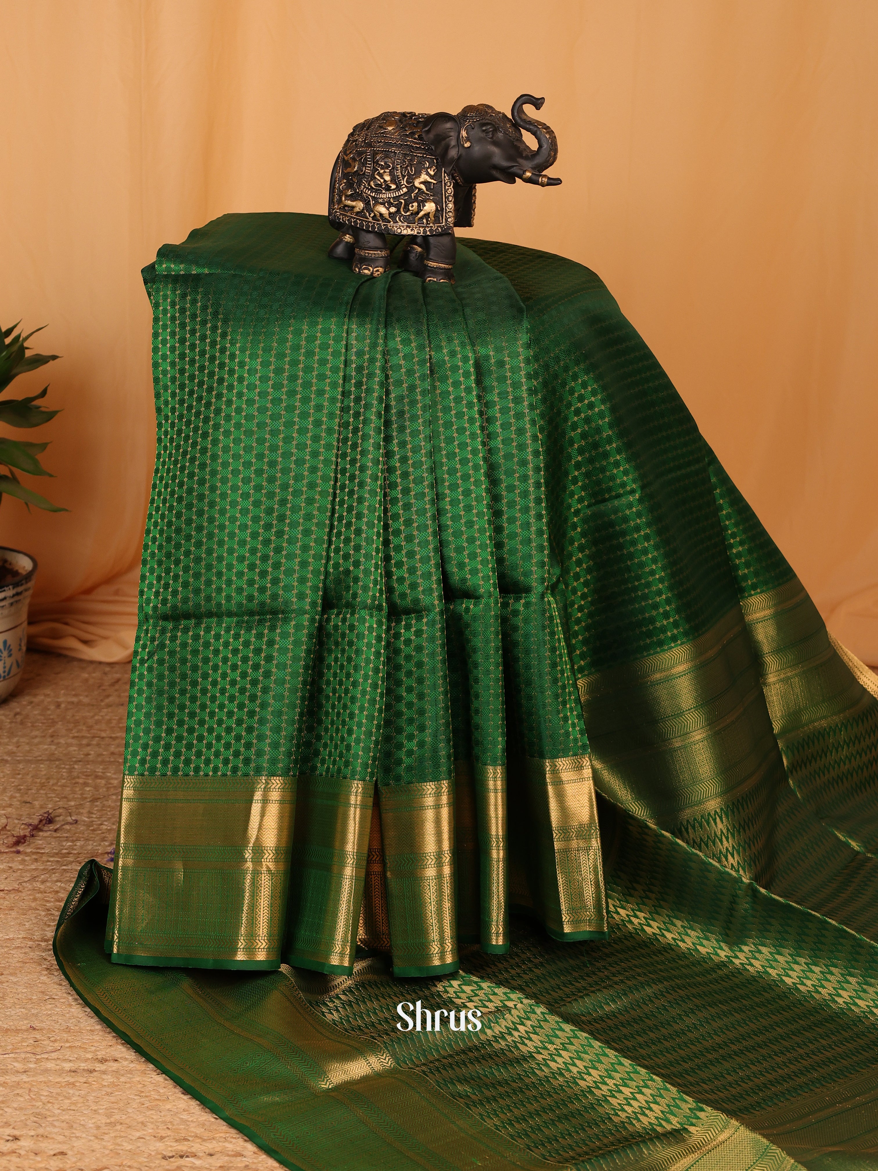 Green(Single Tone) - Soft Silk Saree