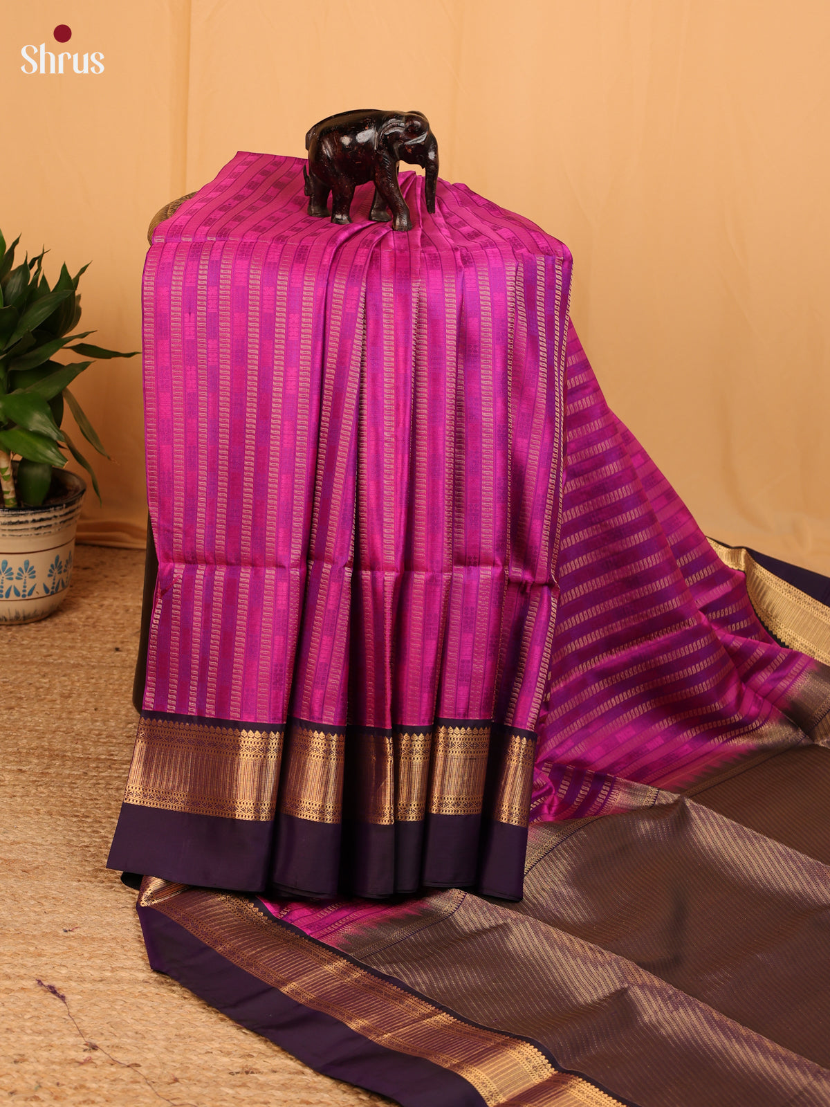 Purple & Violet - Soft Silk Saree