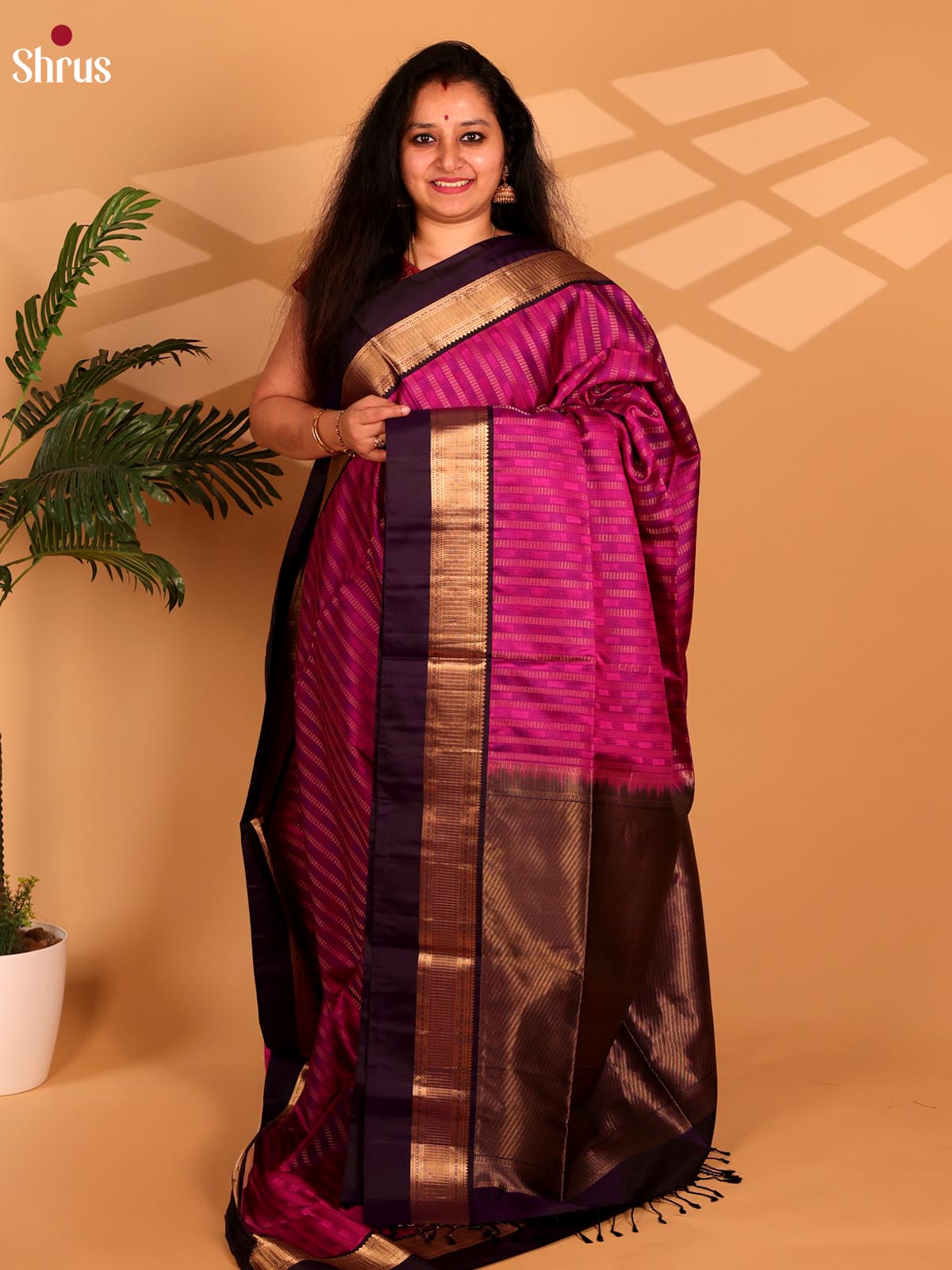 Purple & Violet - Soft Silk Saree