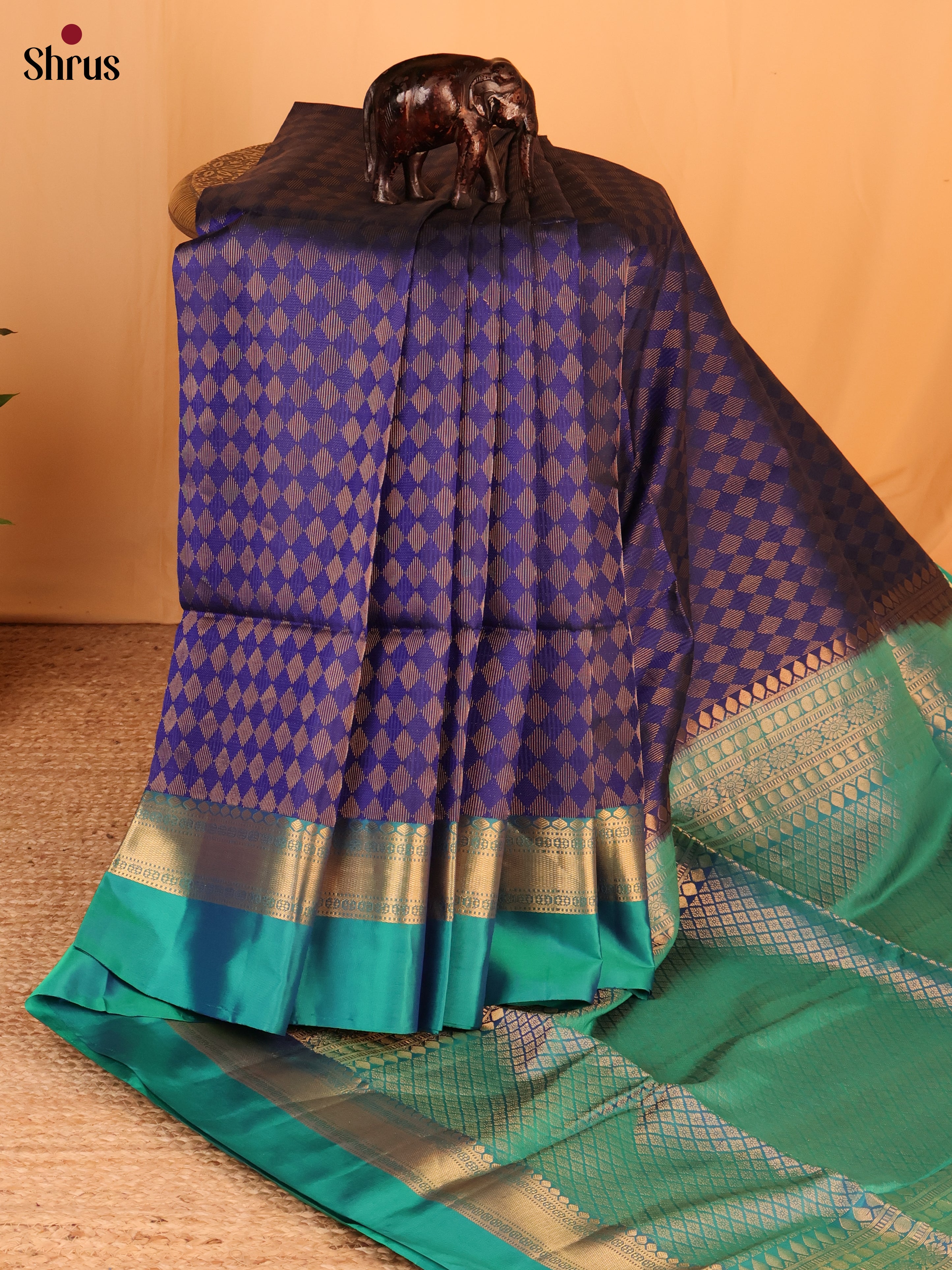 Violet & Green- Soft Silk Saree