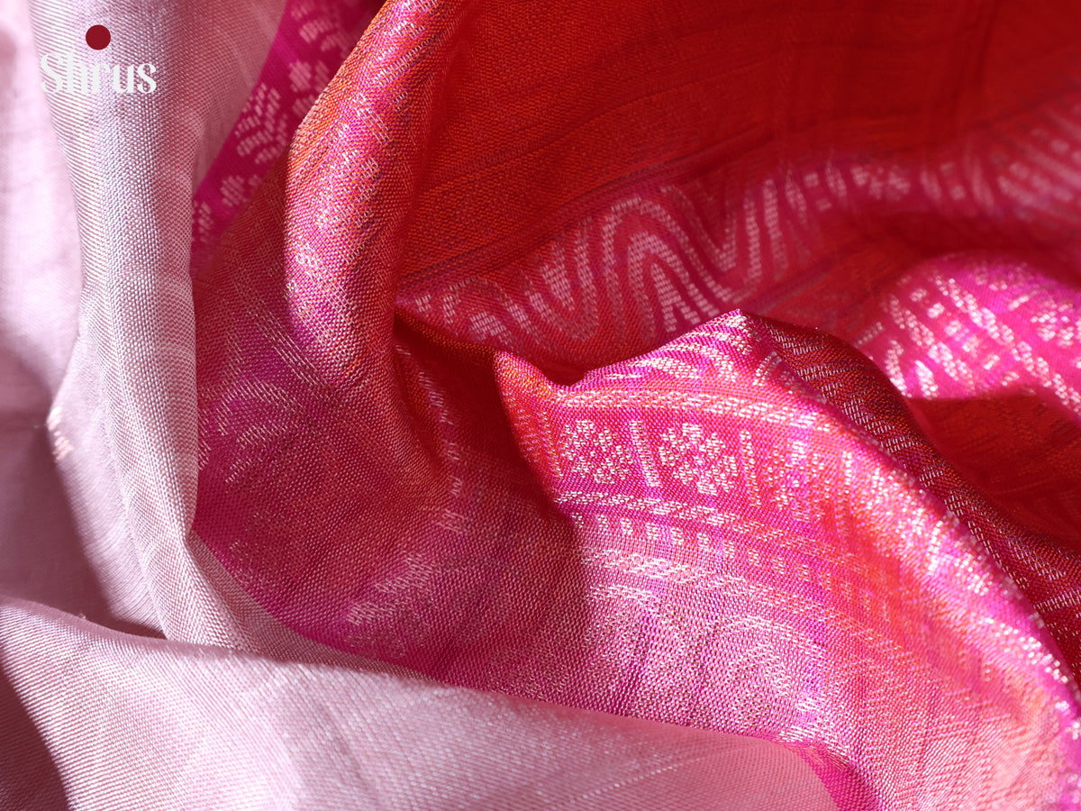 Mauve & Orangish Pink - Soft Silk Saree