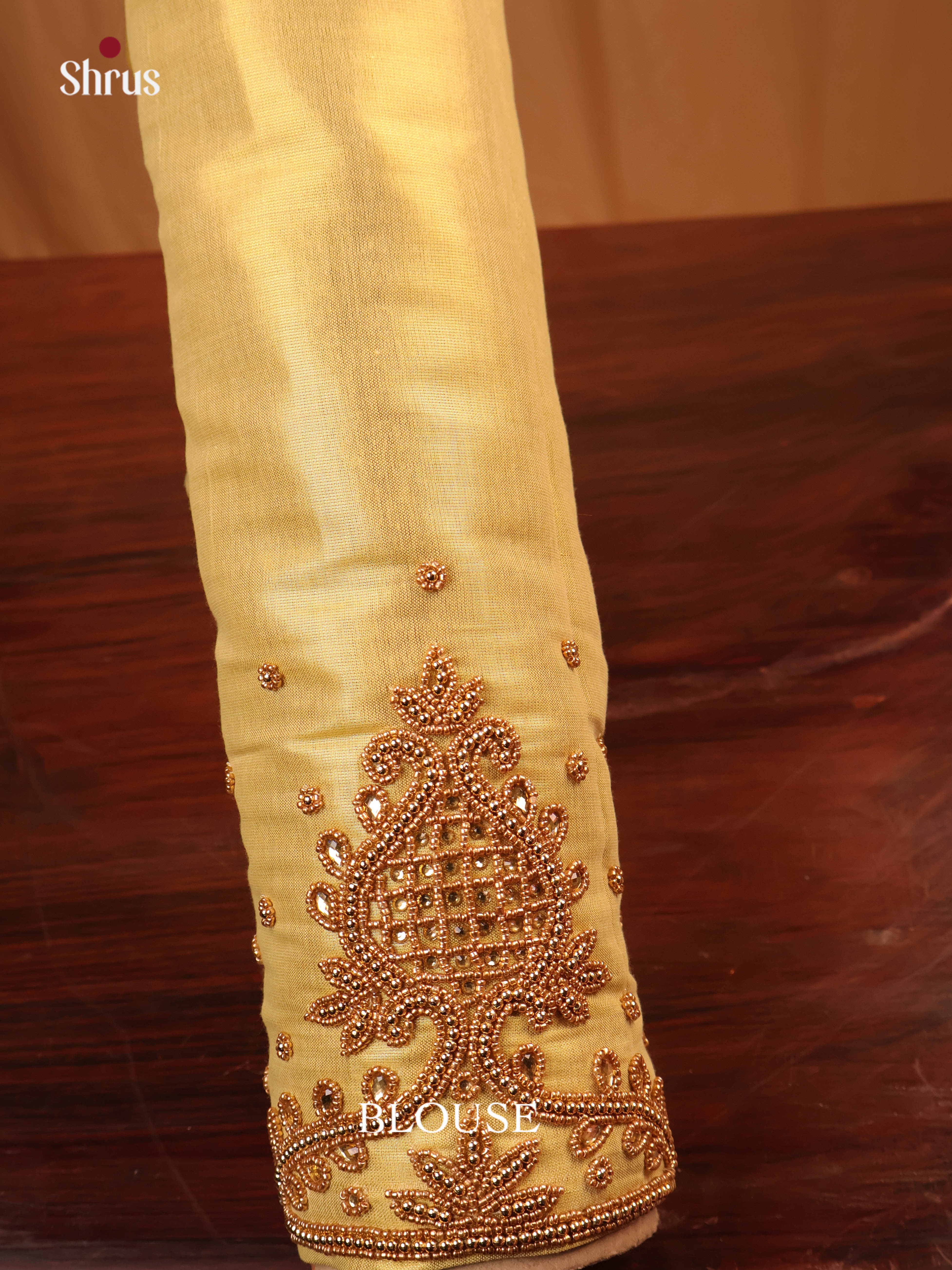 Gold- Aari Blouse - Shop on Shrus.com