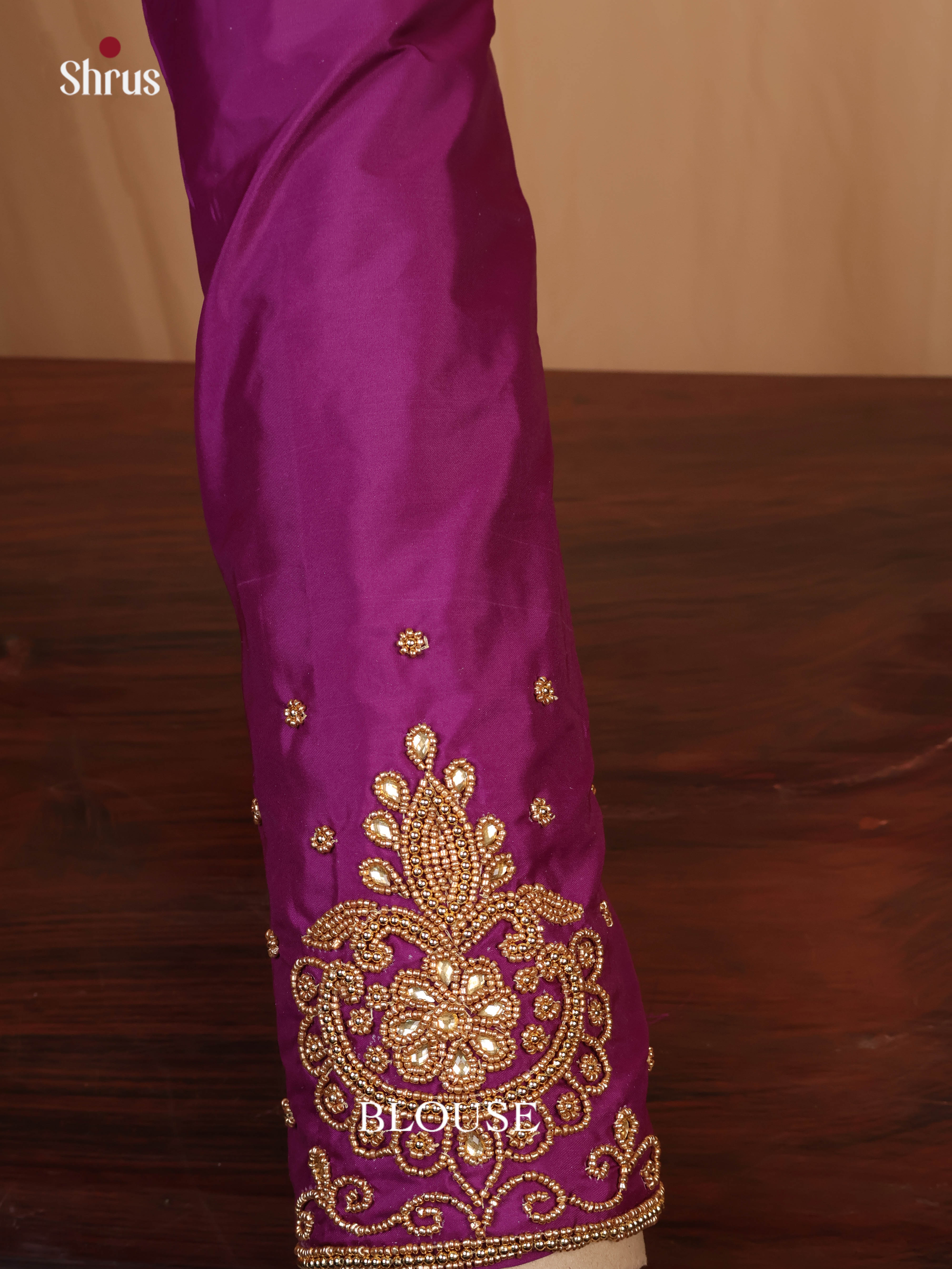 Purple - Aari Blouse - Shop on Shrus.com