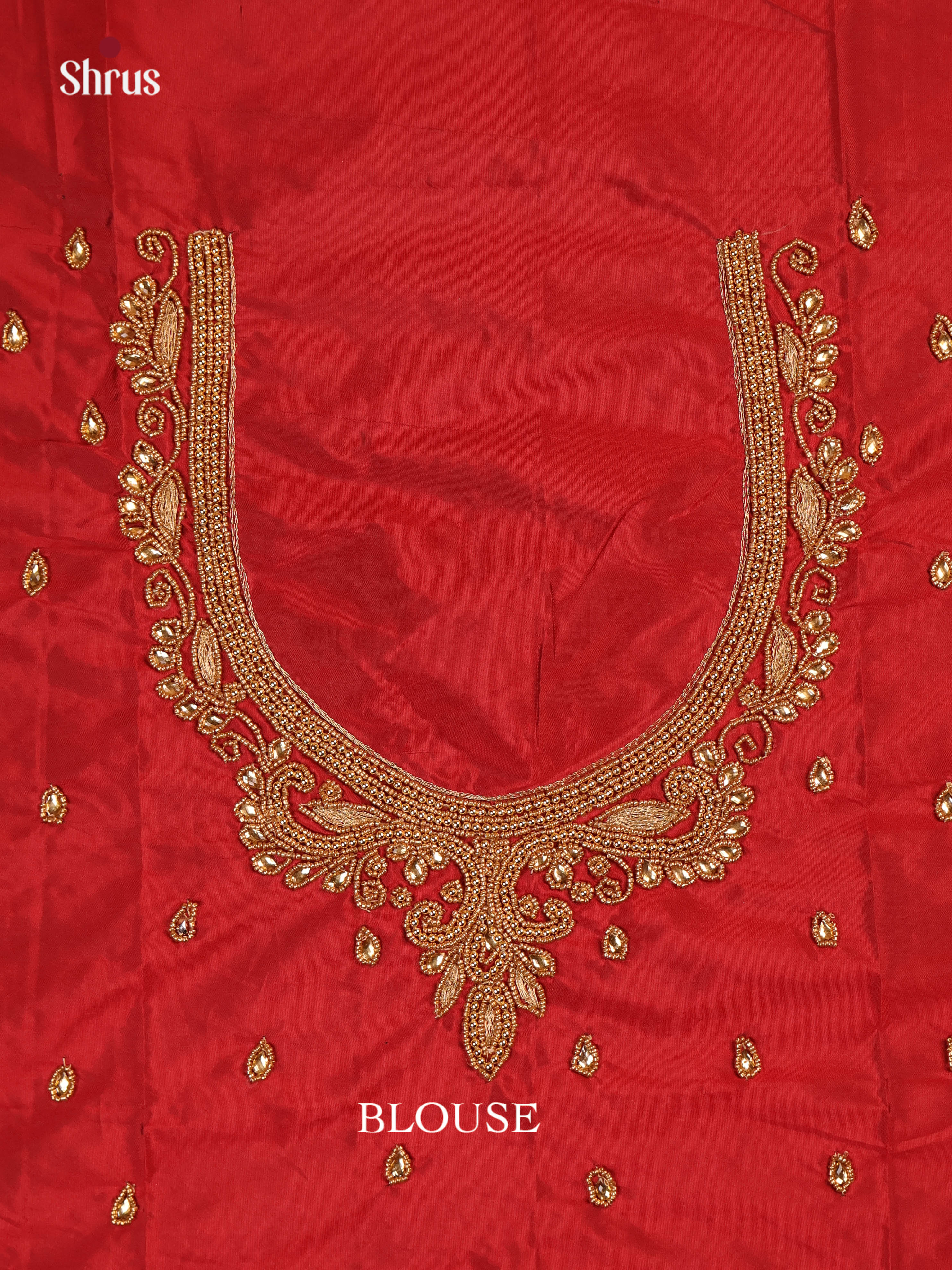Red - Aari Blouse - Shop on Shrus.com