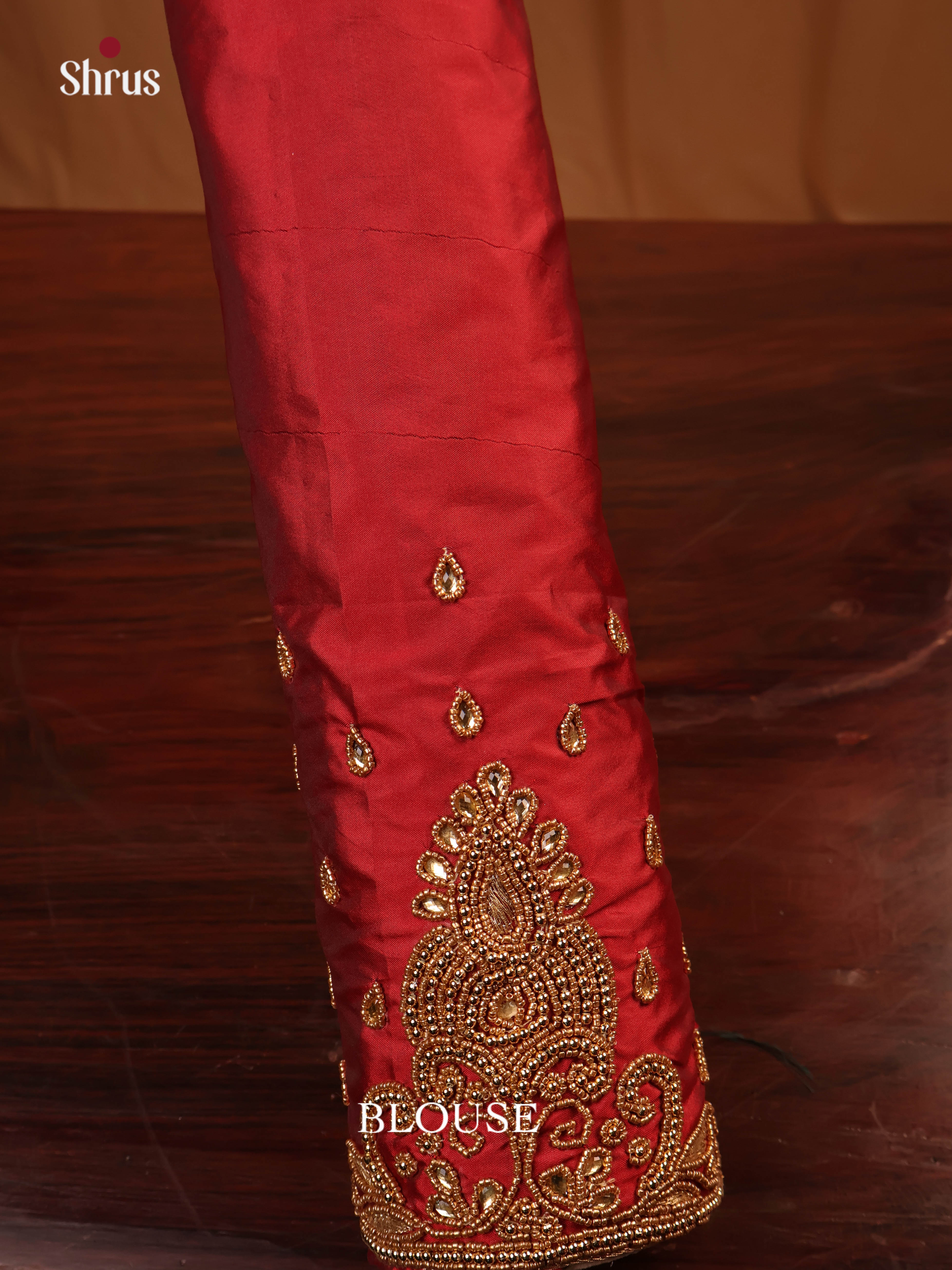 Red - Aari Blouse - Shop on Shrus.com