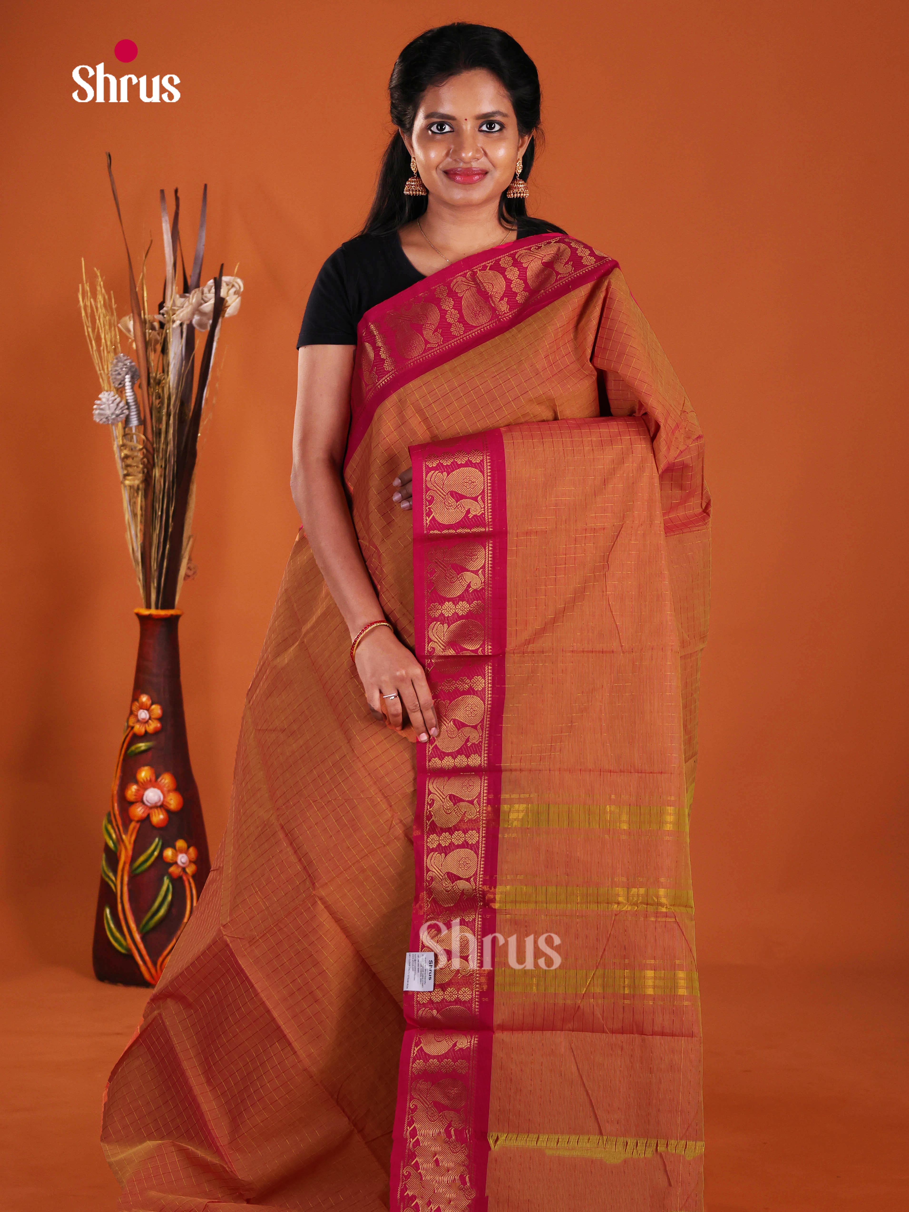 CKS23007  - Chettinad Cotton Saree - Shop on Shrus.com