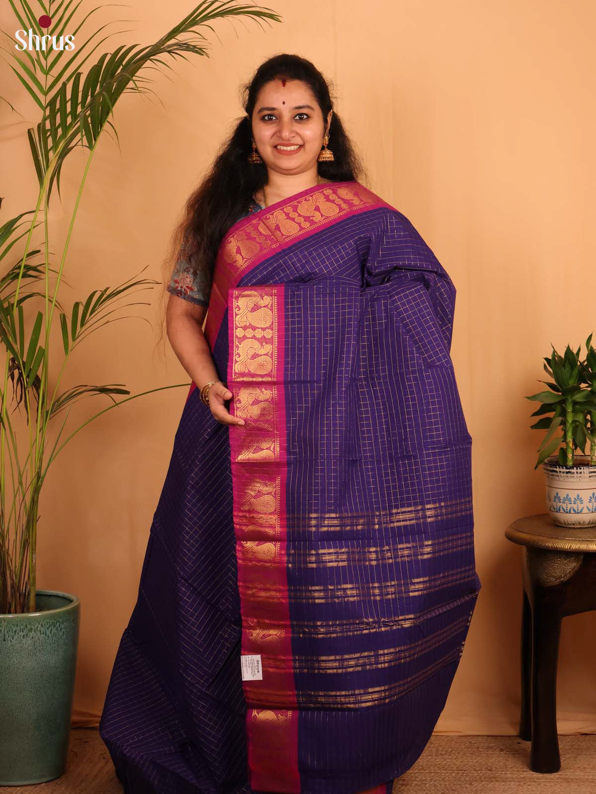 Violet & Pink - Chettinad Cotton Saree