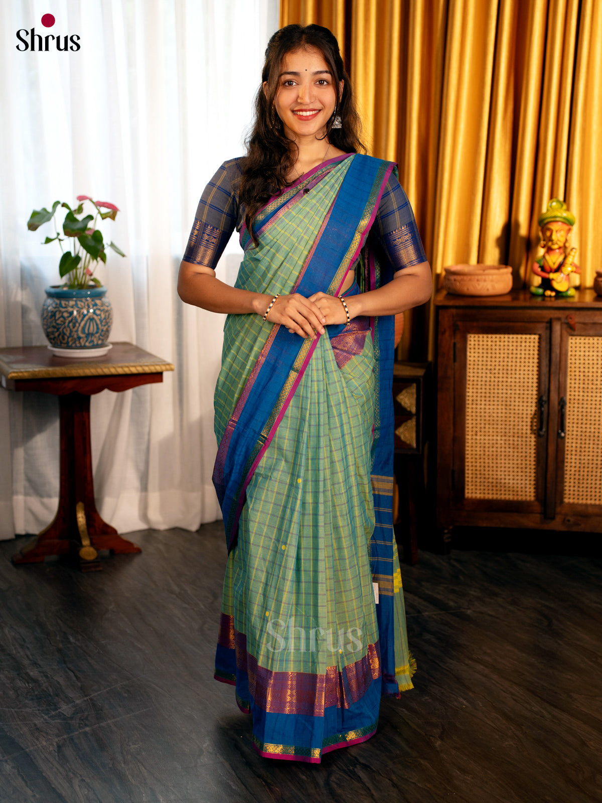 Green & Blue - Chettinad Cotton Saree