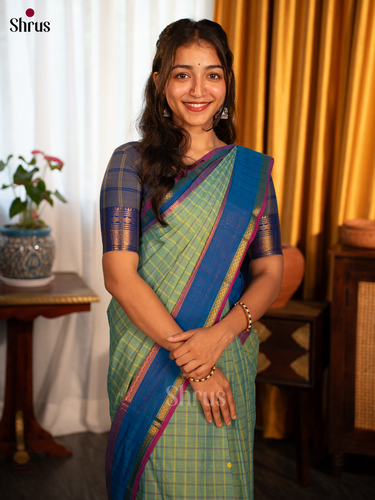 Green & Blue - Chettinad Cotton Saree