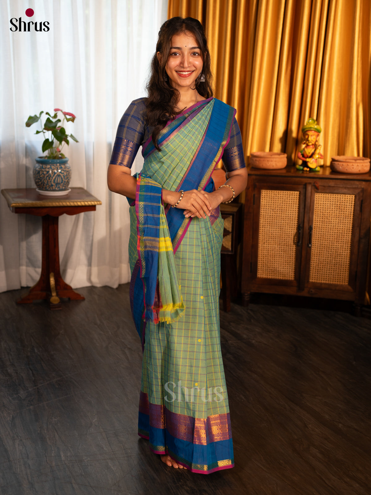 Green & Blue - Chettinad Cotton Saree