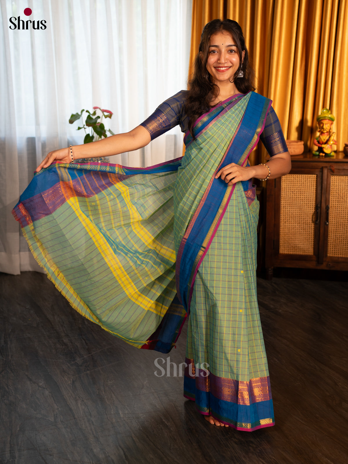 Green & Blue - Chettinad Cotton Saree