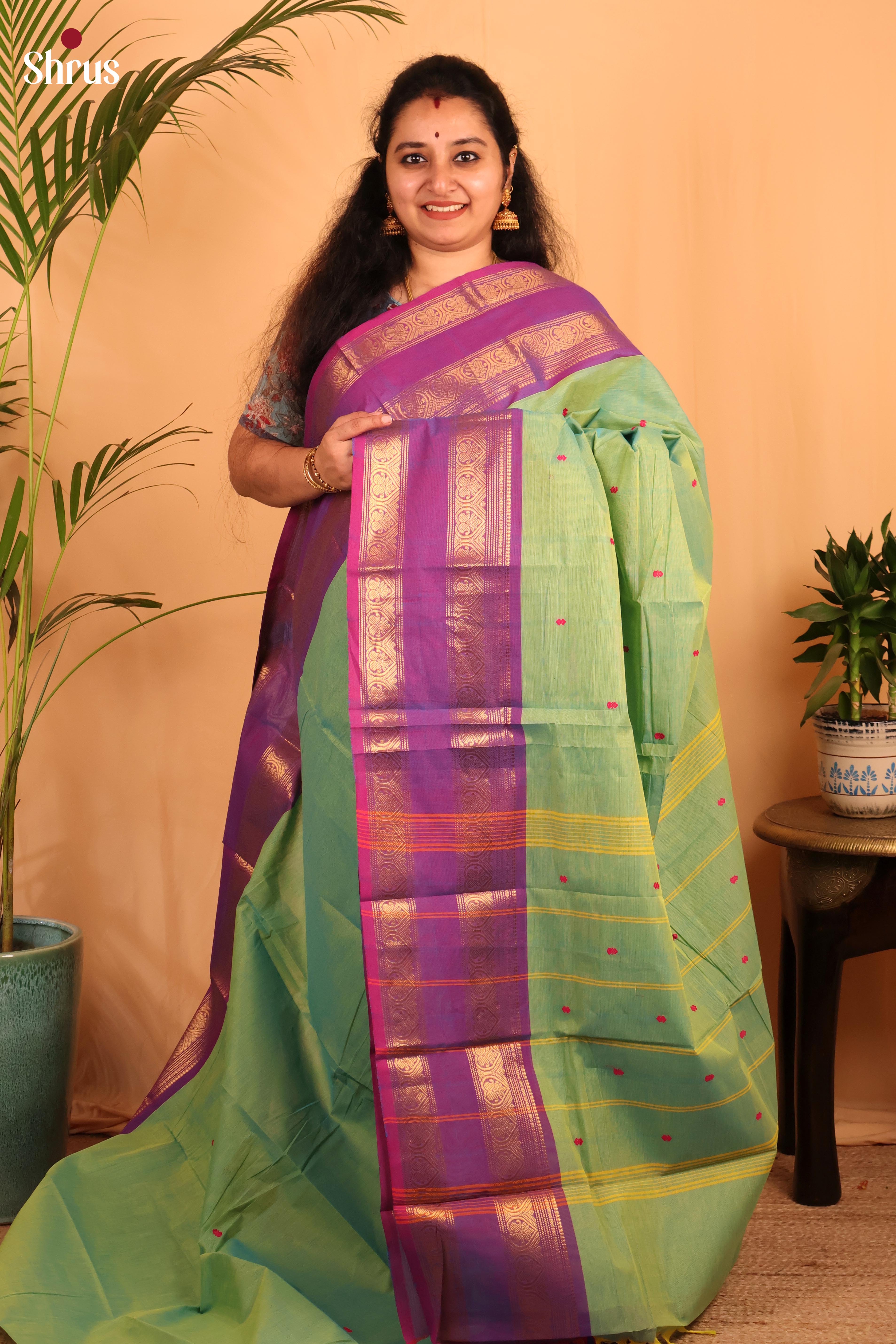 Green & Purple - Chettinad Cotton Saree