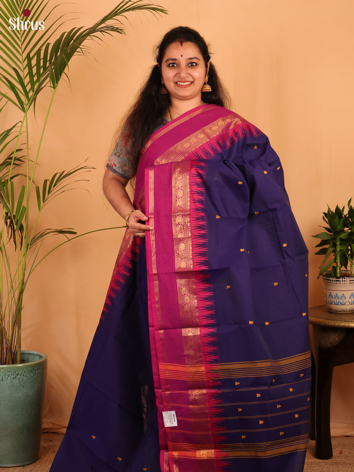 Violet & Pink - Chettinad Cotton Saree