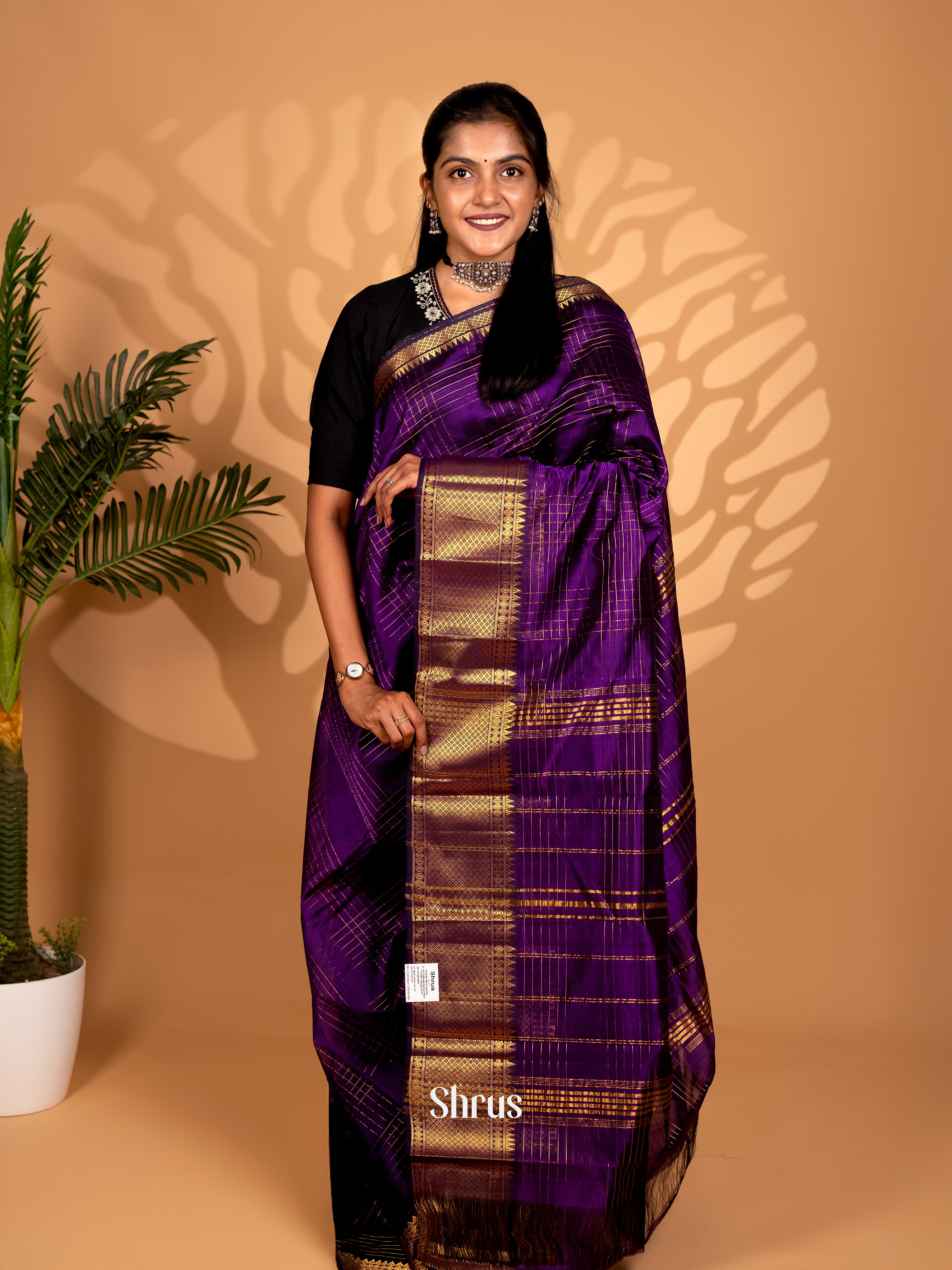CKS25046 - Mangalagiri silkcotton Saree - Shop on Shrus.com