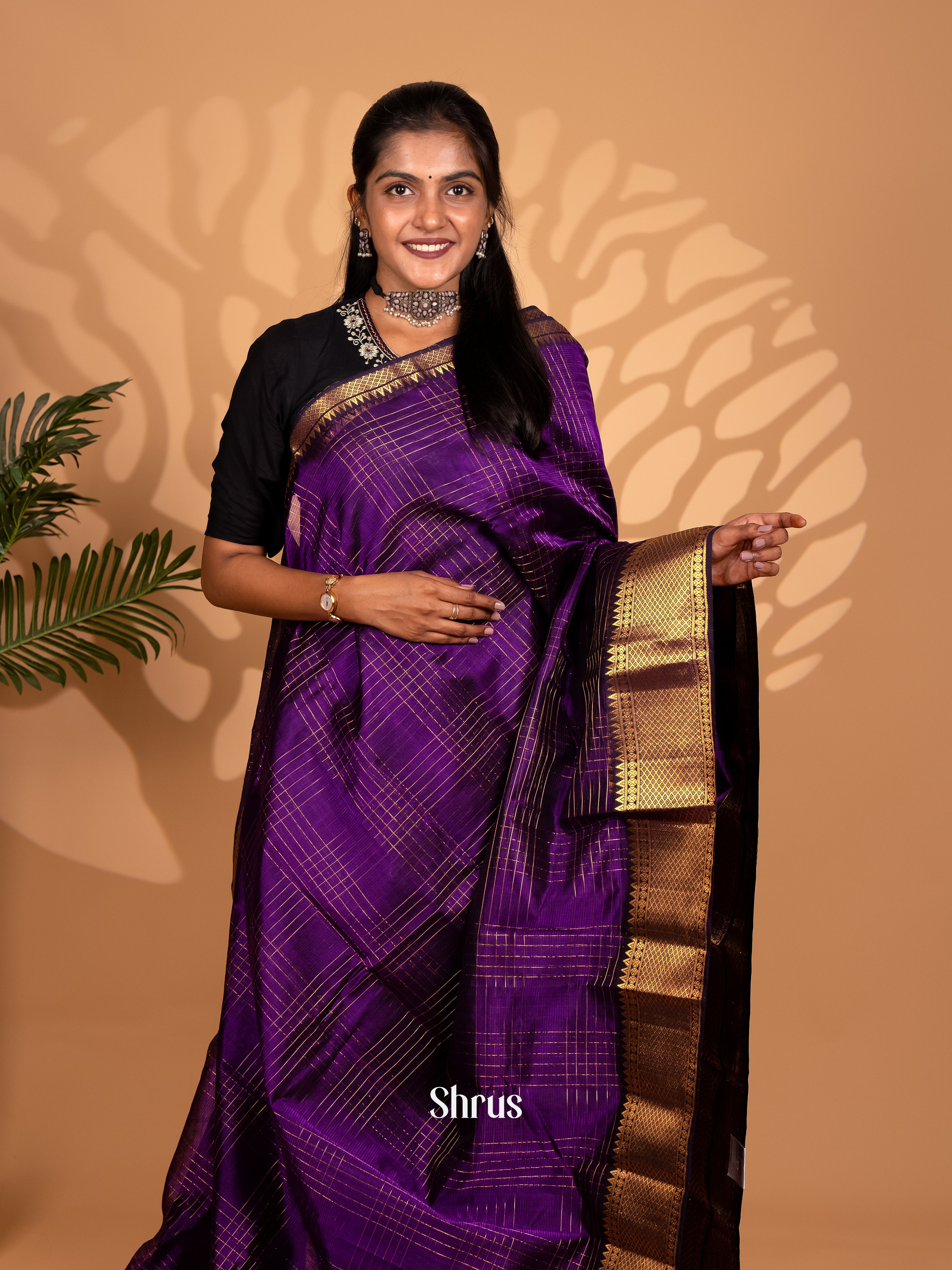 CKS25046 - Mangalagiri silkcotton Saree - Shop on Shrus.com