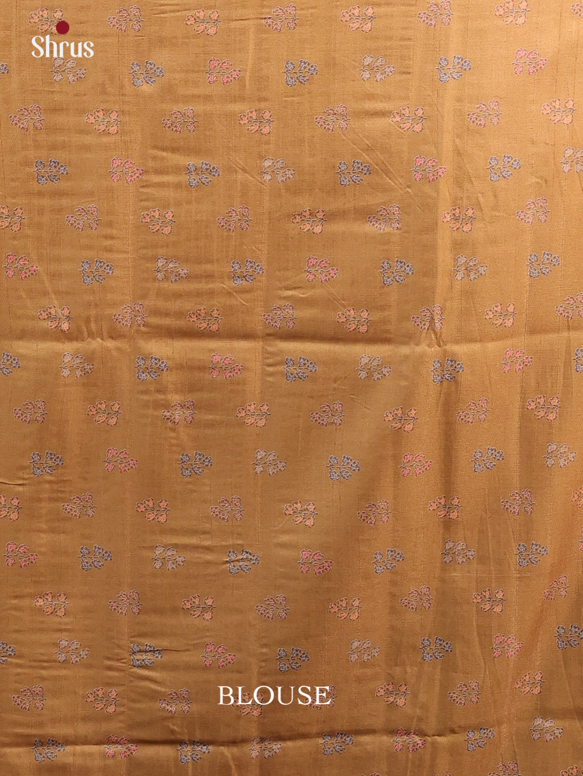 Mustard - Printed Tussar Saree