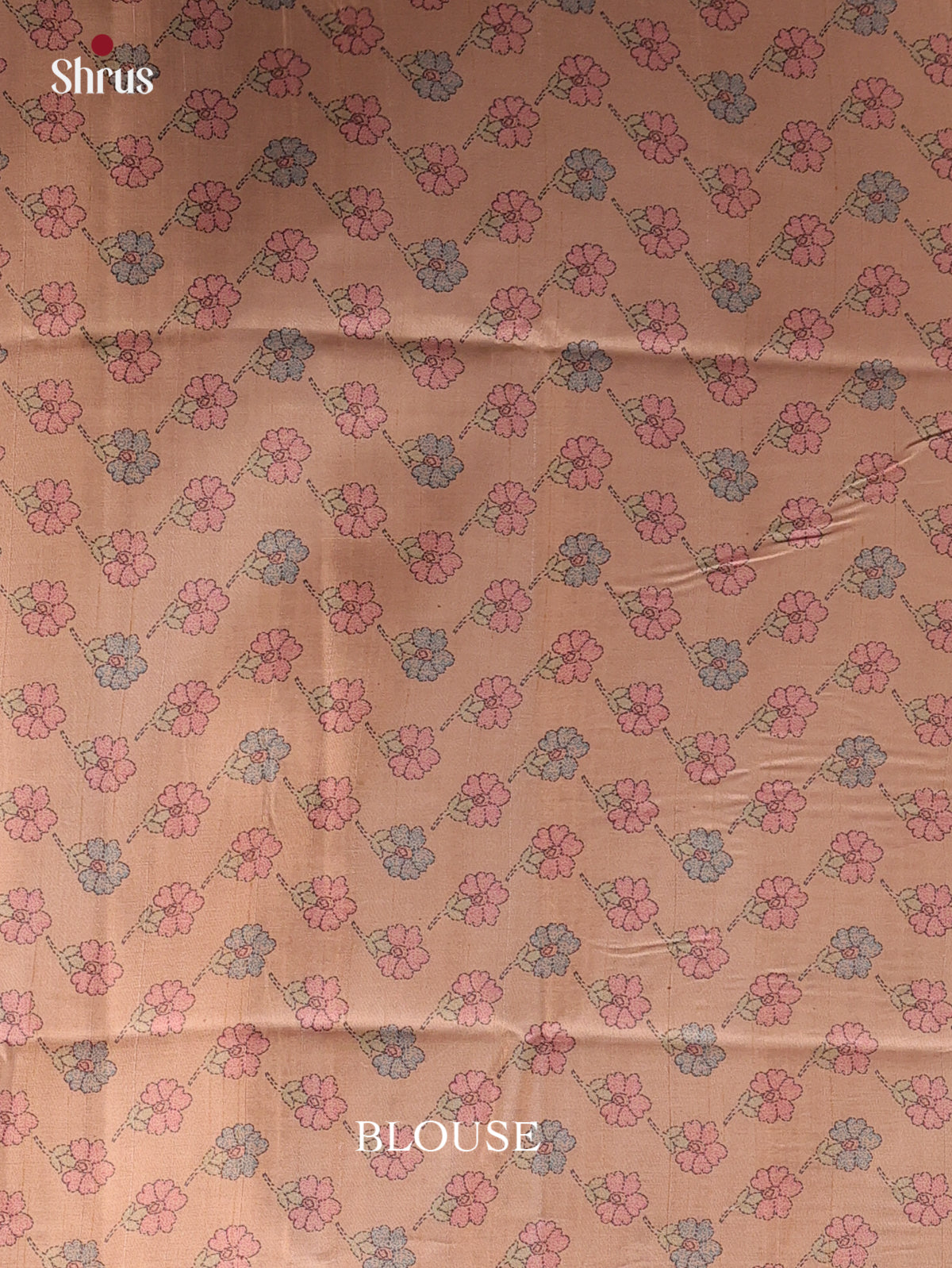 Peach- Printed Tussar Saree