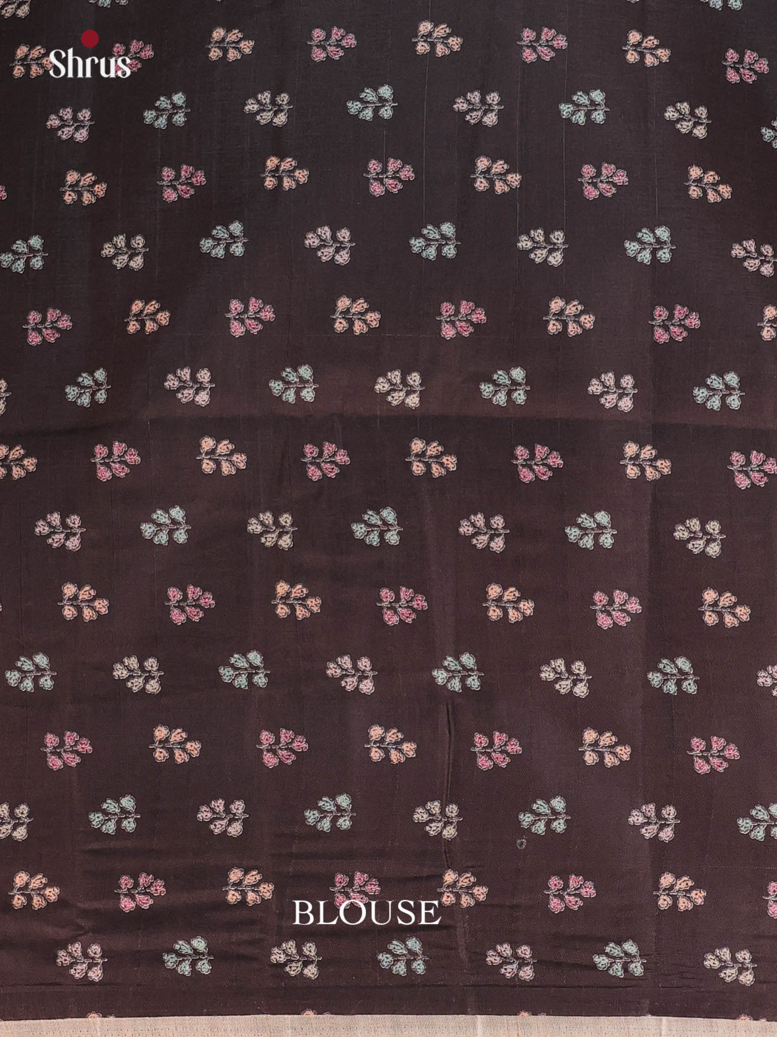 Brown- Printed Tussar Saree