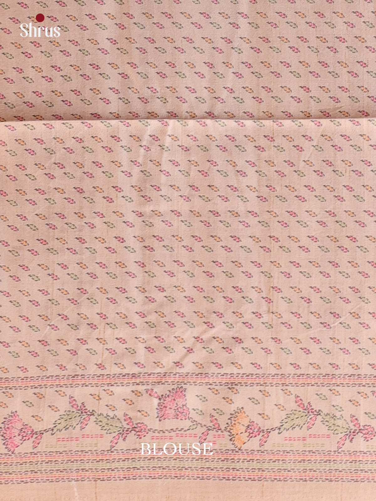 Peach - Printed Tussar Saree