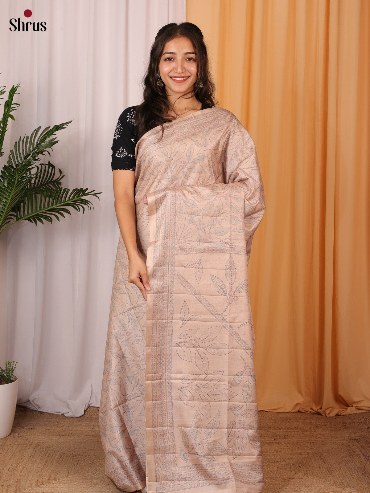 CKS25075 - Printed Tussar Saree