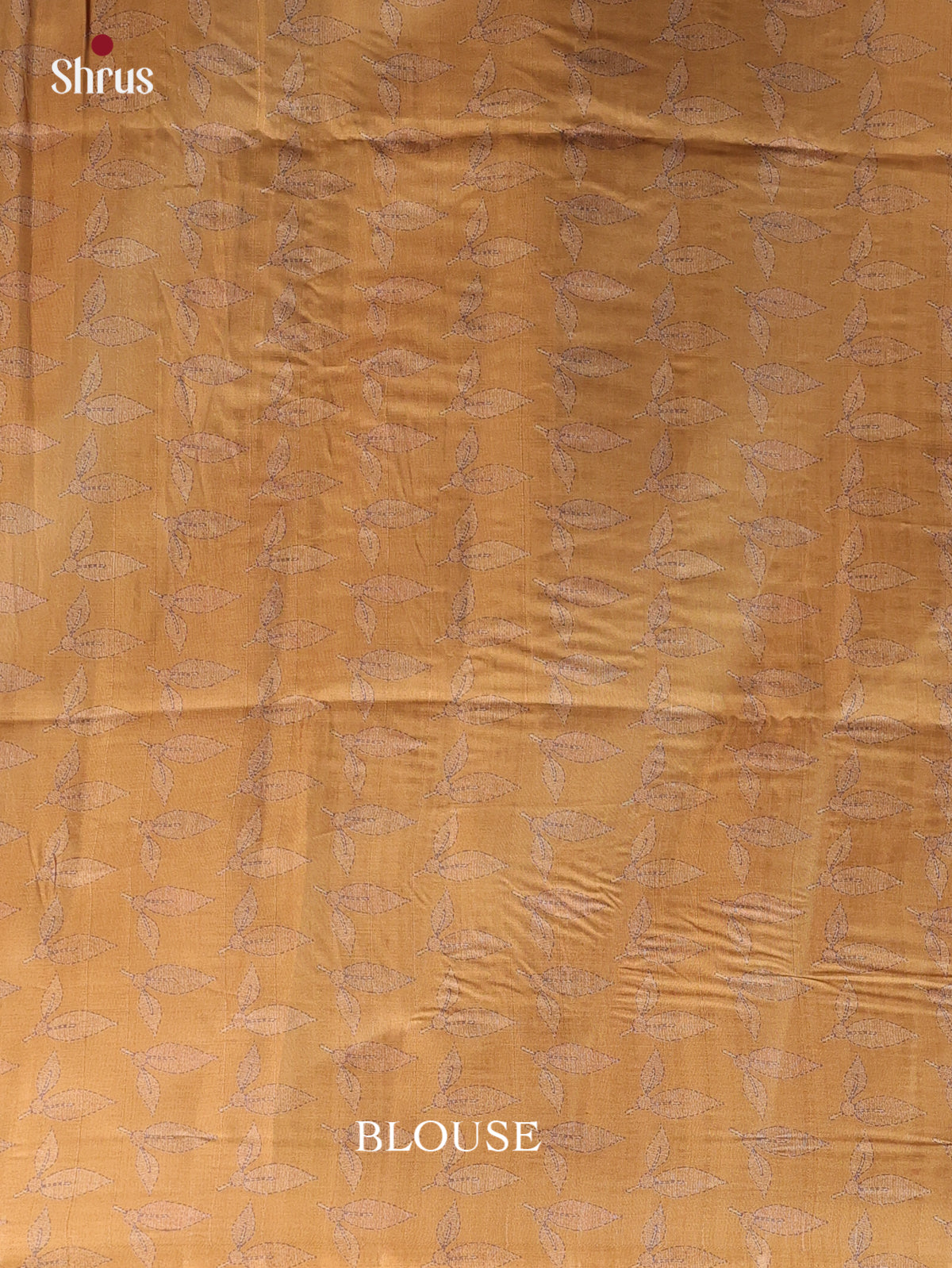 Mustard - Printed Tussar Saree