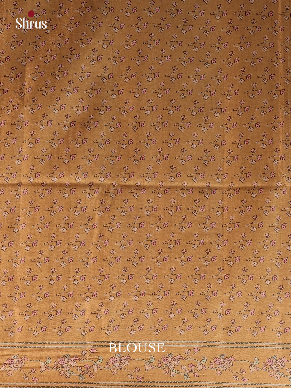 Beige - Printed Tussar Saree