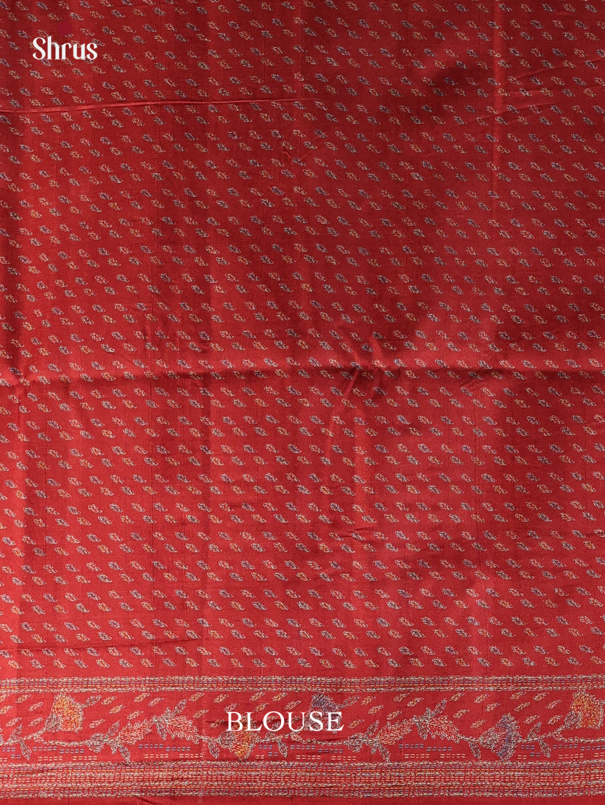 Maroon - Printed Tussar Saree