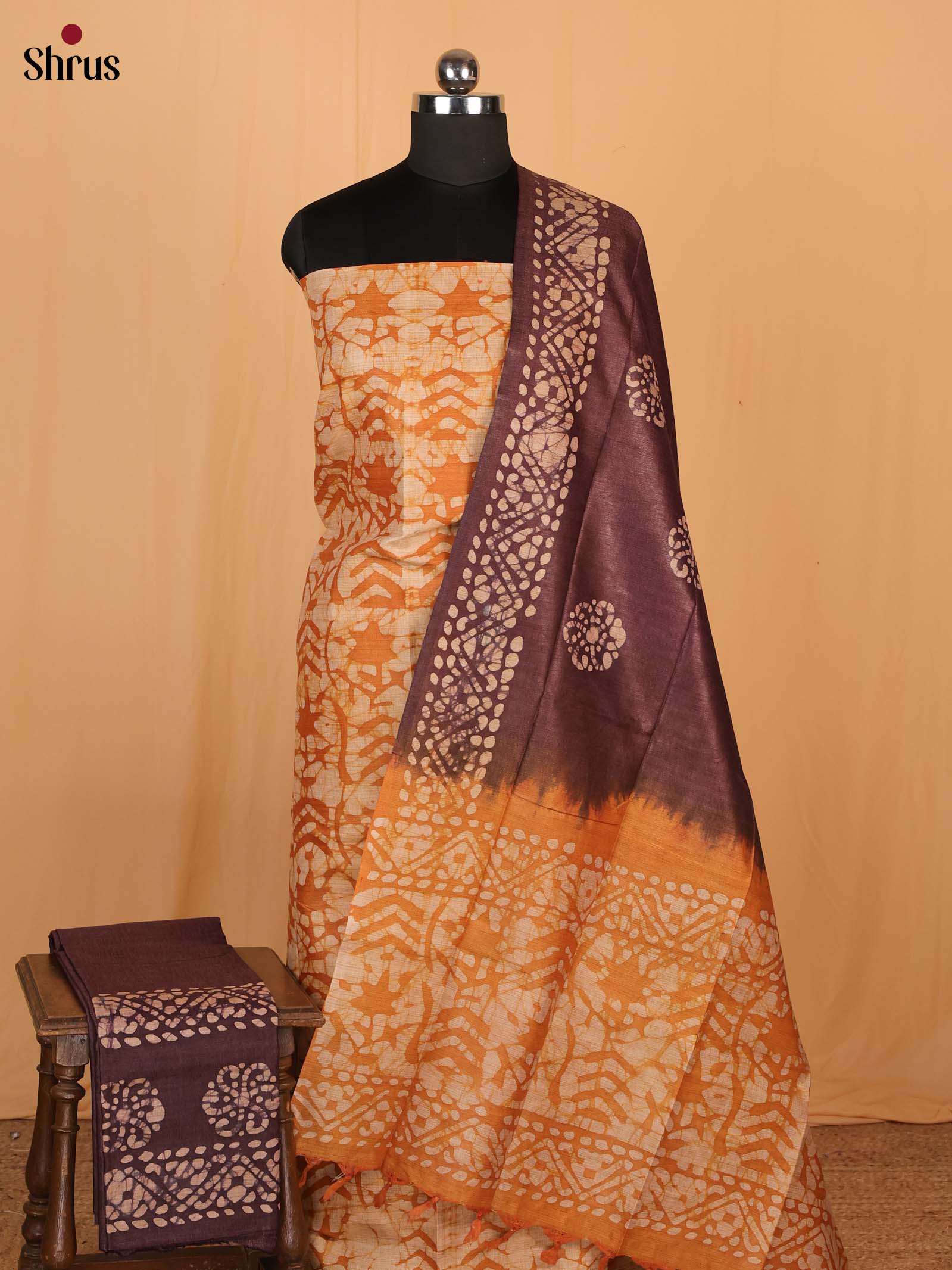 Orange &  Brown - Bhatik salwar