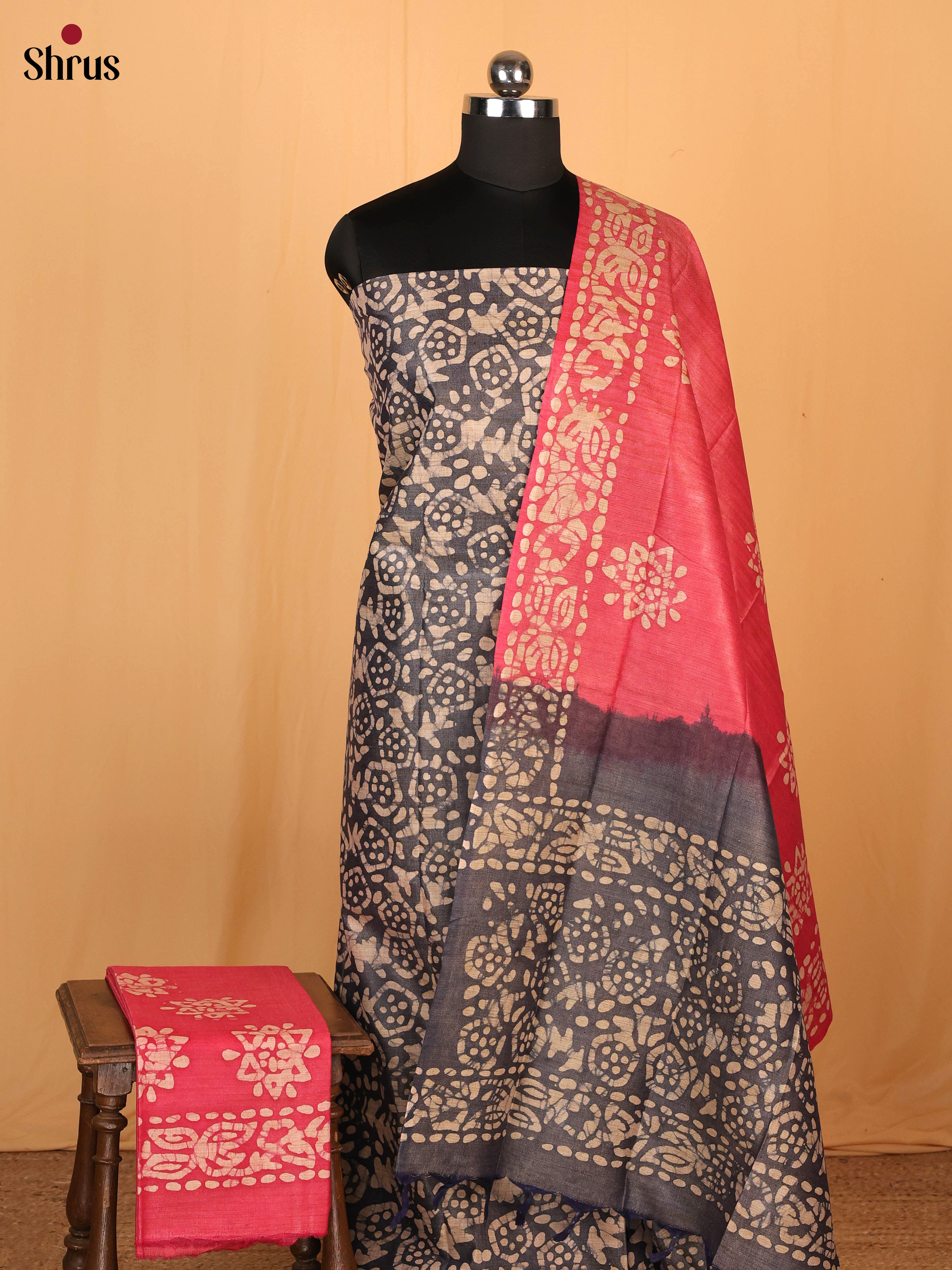 Elephant Black & Pink- Bhatik salwar